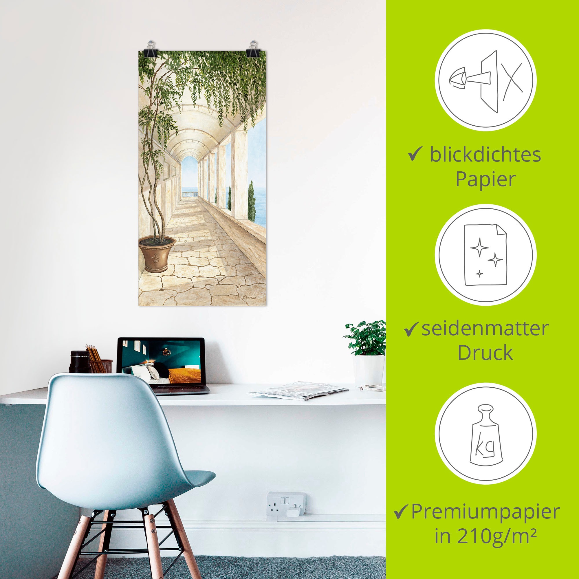 Artland Wandbild »Capri«, Gebäude, (1 St.), als Alubild, Outdoorbild, Leinwandbild, Poster, Wandaufkleber