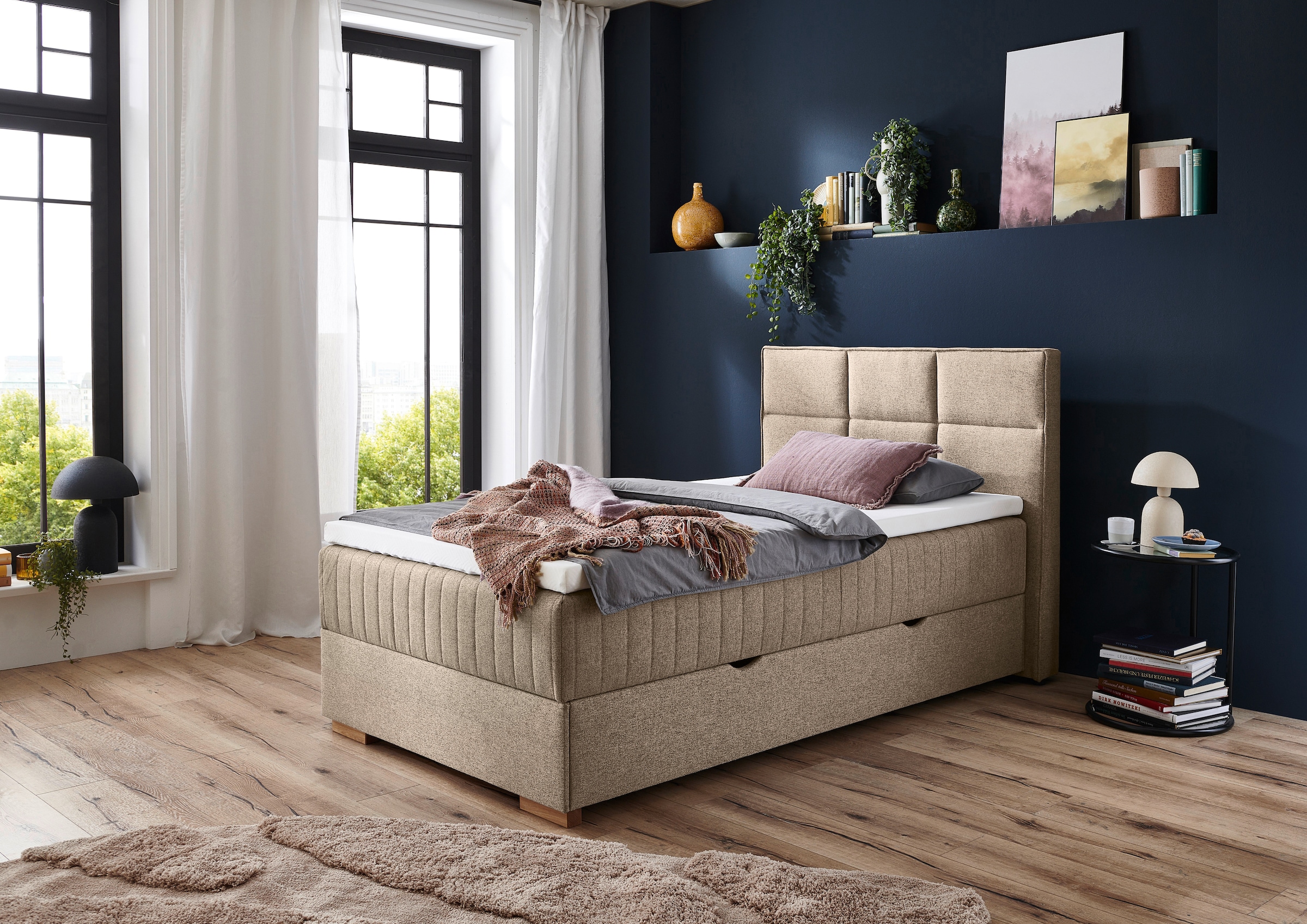 meise.möbel Boxspringbett »Tambo«, inkl. Bettkasten & Topper, erhältlich in 120x200cm oder 180x200cm