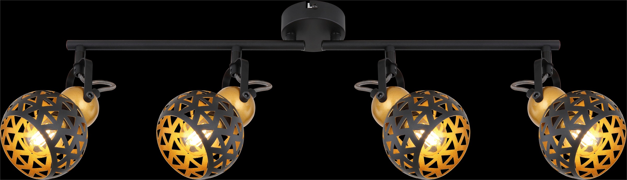 GLOBO LIGHTING Deckenspot »SARRA« E14 1 Stk. Schwarzer Strahler mit Golddekor und Lebensblume-Muster
