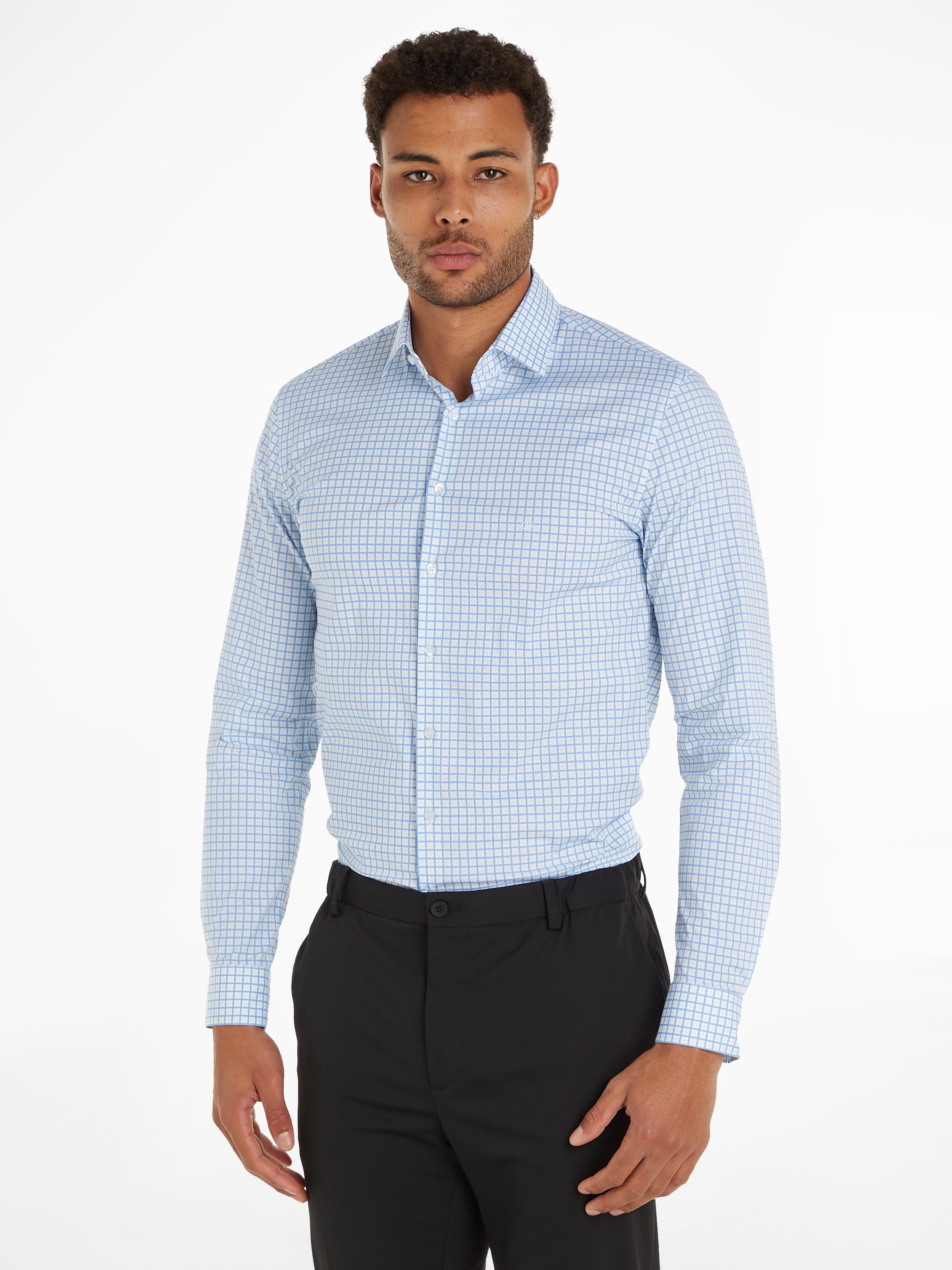 PRINT bestellen CHECK Kurzarmhemd SHIRT« Calvin Klein SLIM »POPLIN