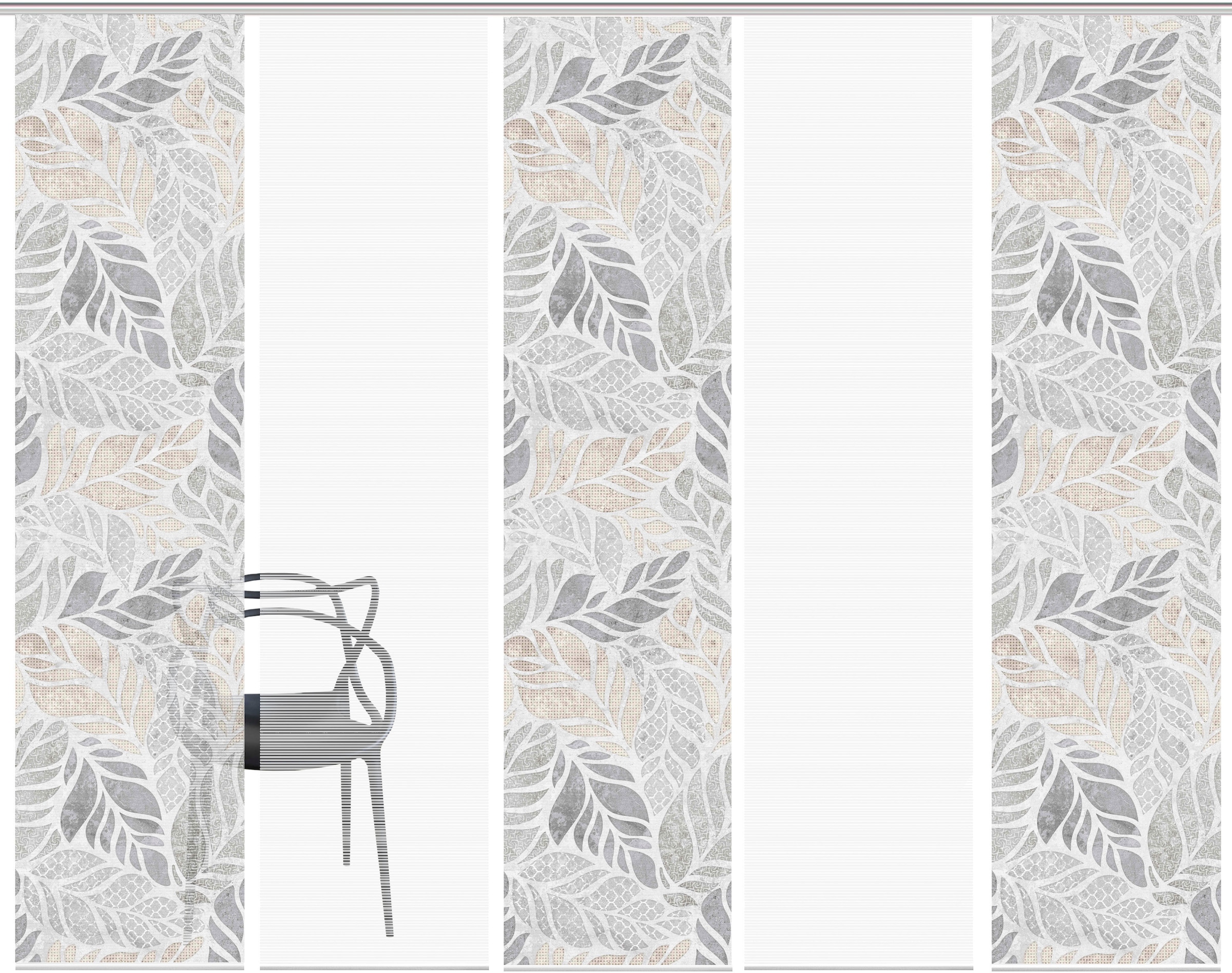 Vision S Schiebegardine »LISIO 5er SET« Paneelwagen 5 Stk. tlg. Schiebevorhang Digidruck 5er Set LISIO