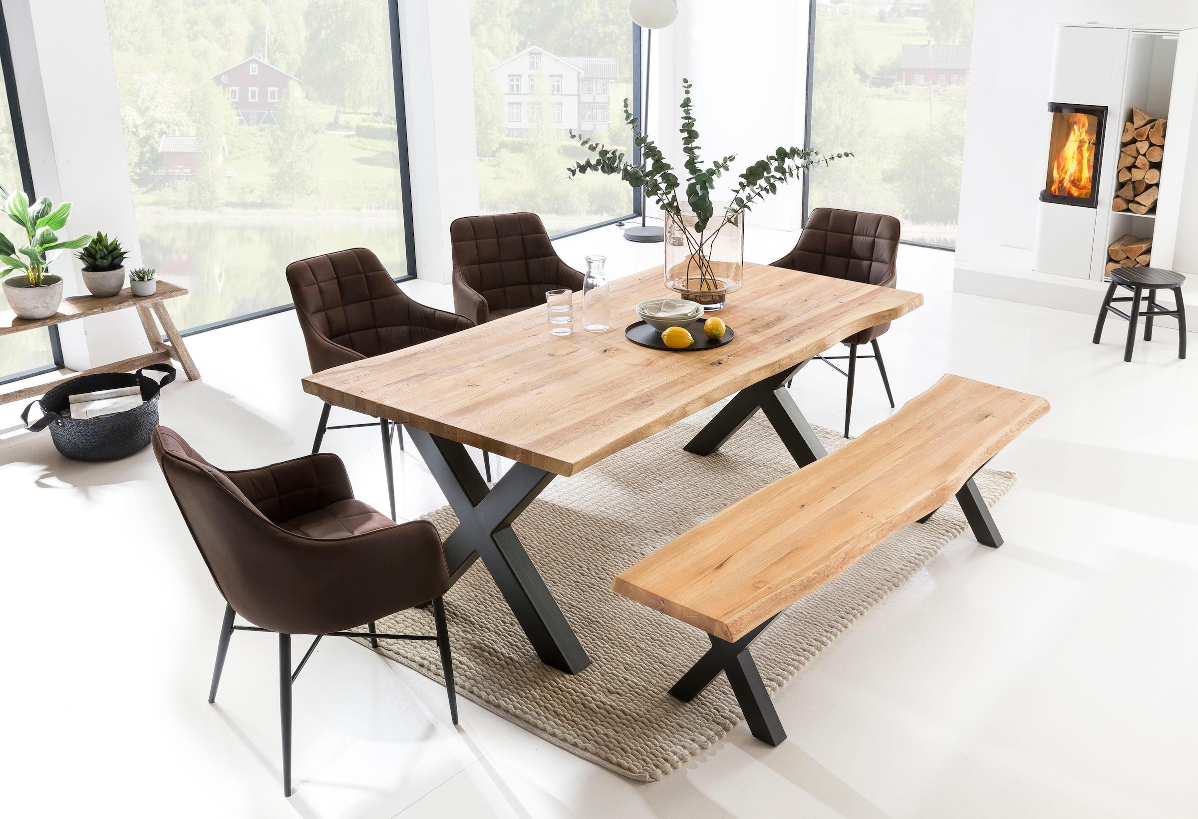 Home affaire Esstisch »Tristan«, mit Baumkante