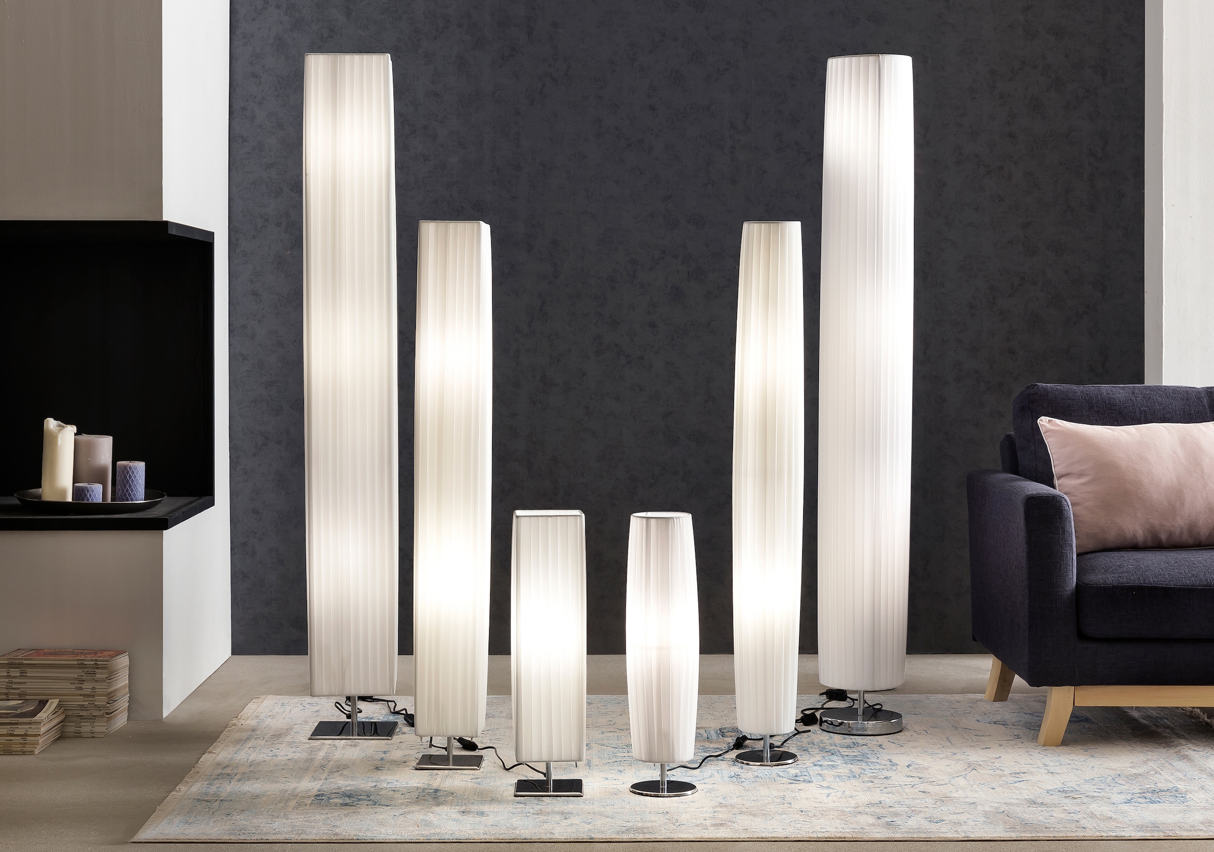 SalesFever Stehlampe »Leah«, 3 flammig, Leuchtmittel E27 | ohne Leuchtmittel, Plissee Lampenschirm aus Latex