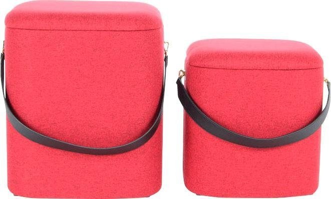Kayoom Hocker »Arabella 225 2er-Set, abnehmbare Sitzfläche, Lagerfläche im Inneren«, (Set, 2 St.), stapelbar, gepolstert, mit Stauraum, abgerundete quadratische Form