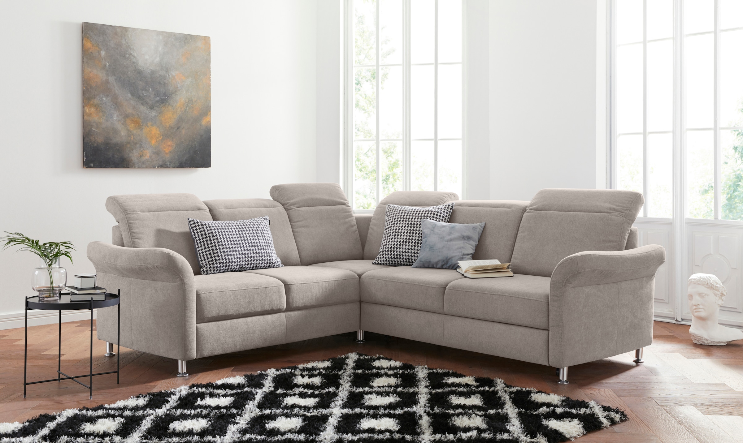 sit&more Ecksofa »Darwin L-Form«, inklusive Federkern, wahlweise mit Kopfte günstig online kaufen