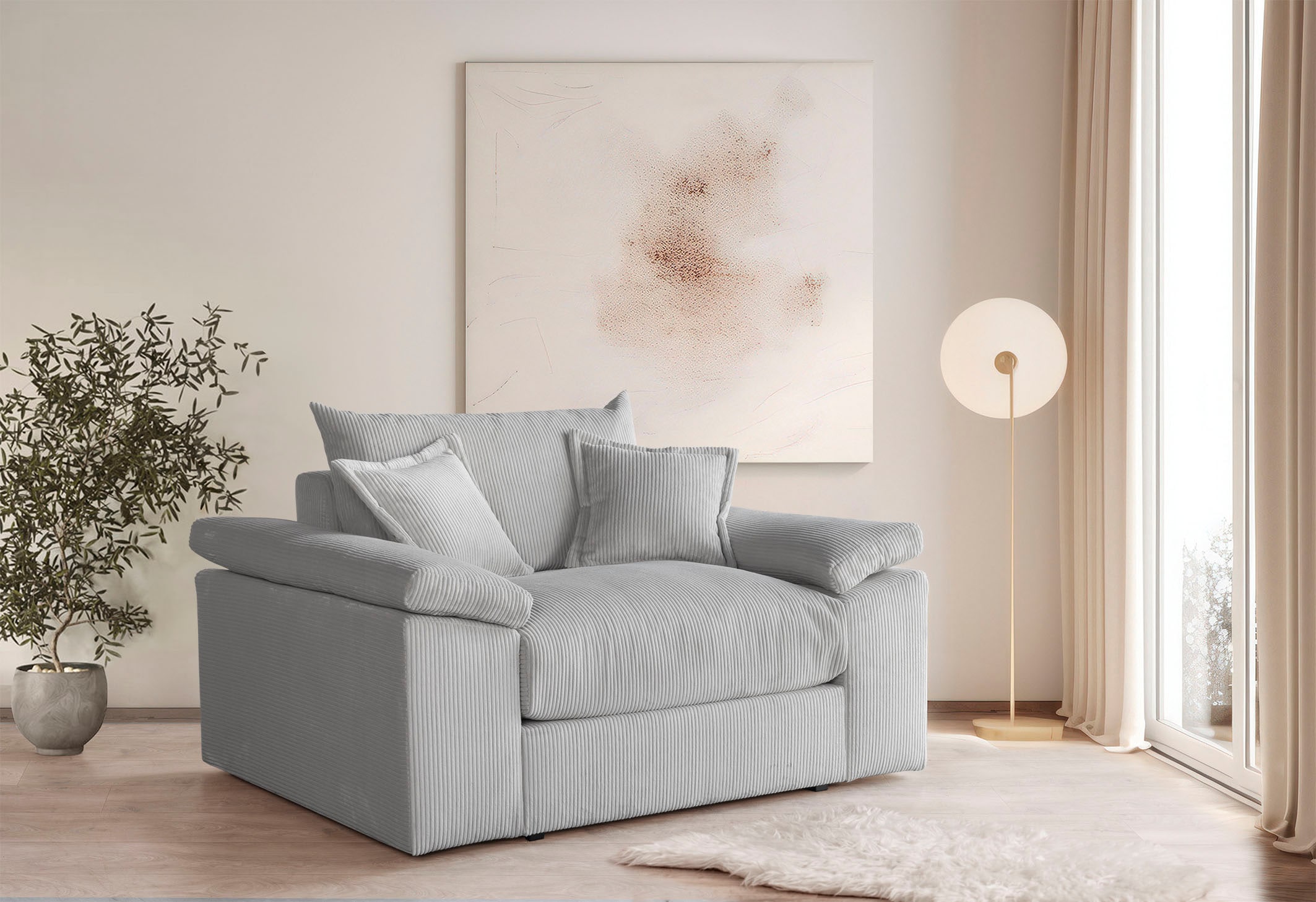 Home affaire XXL-Sessel »Soft&Cosy«, in Cord, inklusive 2 Zierkissen günstig online kaufen