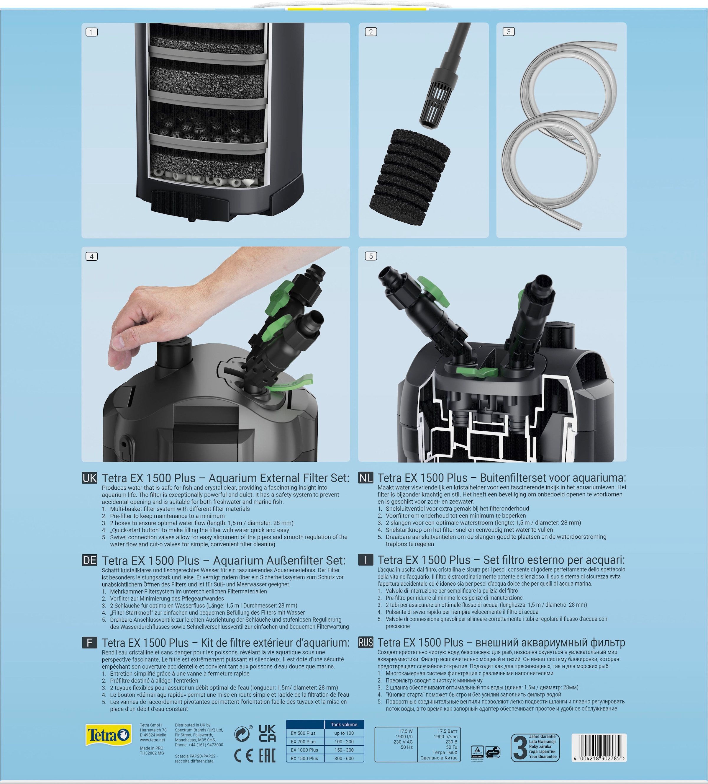 Tetra Aquariumfilter »EX 1500 Plus«, für Aquarien von 300-600 l
