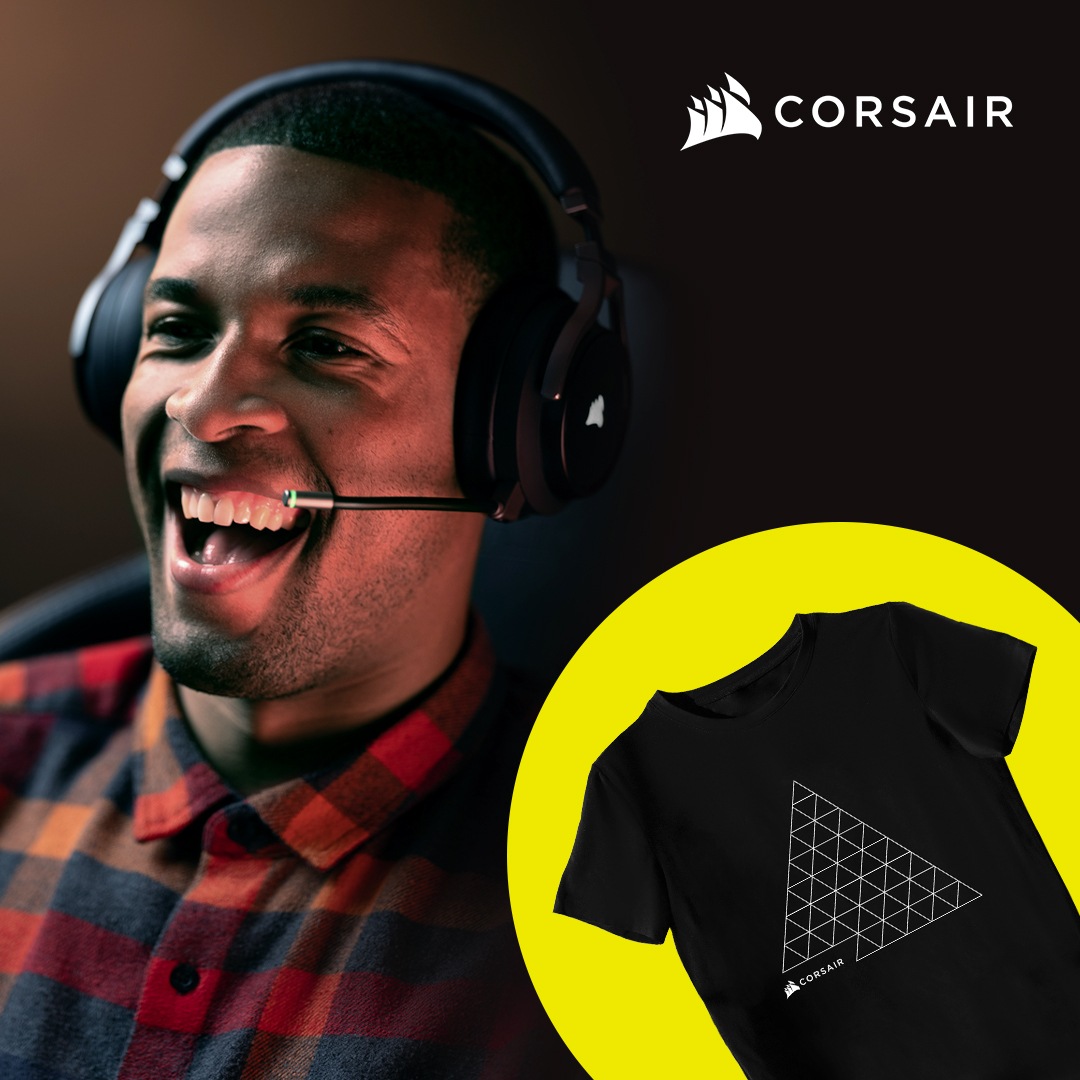 Corsair Gaming-Headset »Virtuoso RGB WRLS Carbon T-Shirt Bundle«, Wireless, Mikrofon abnehmbar