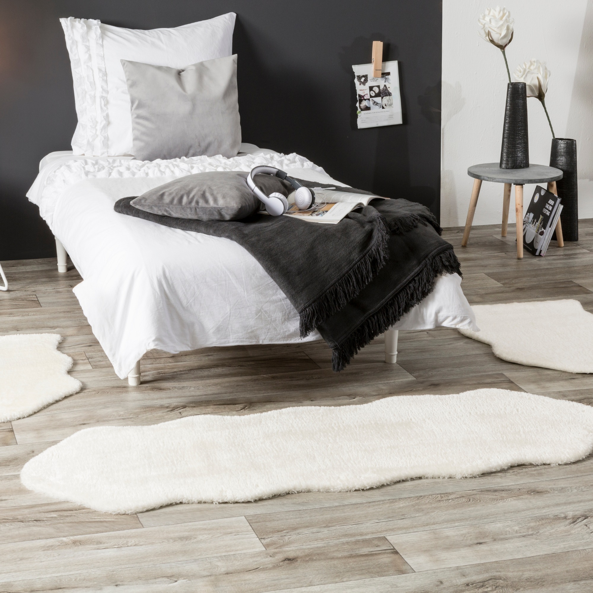 Andiamo Bettumrandung »Bettvorleger Lamm Fellimitat« Höhe 20 mm 3 tlg. Kuns günstig online kaufen