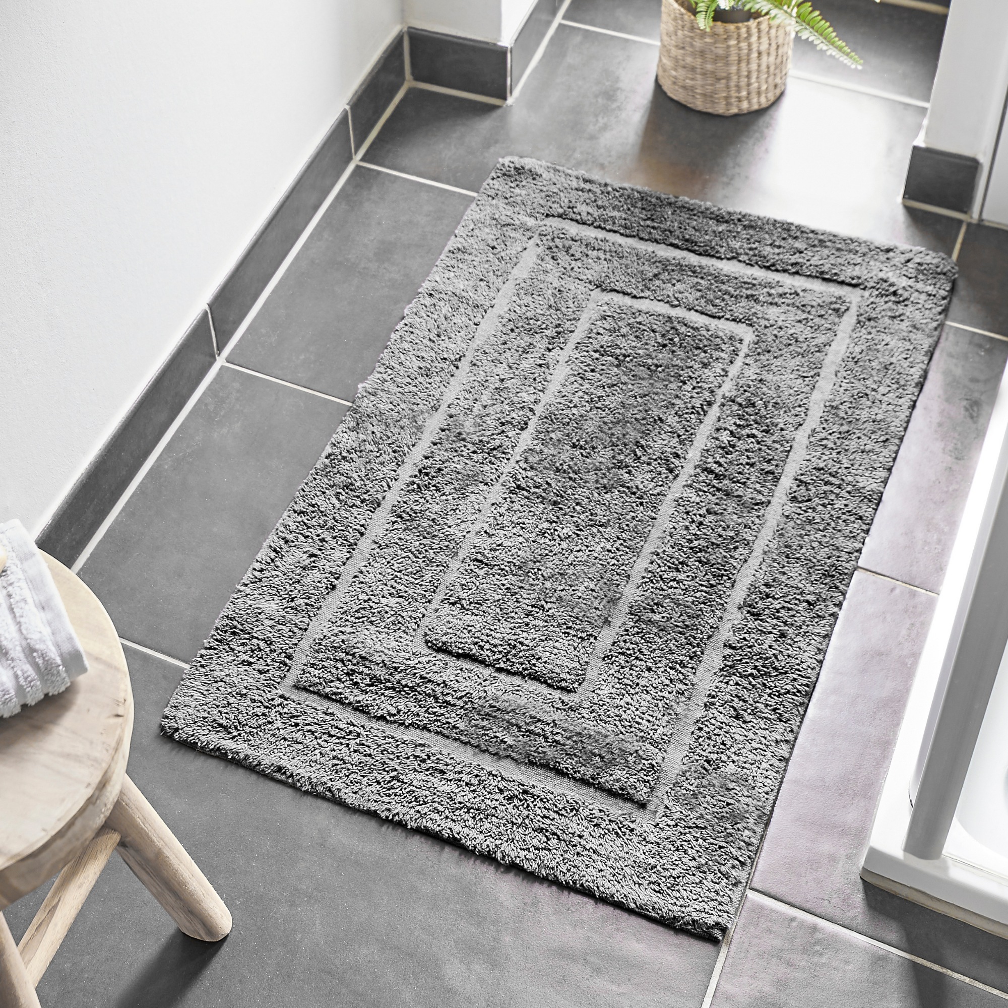 Andiamo Badematte »Havanna, 50x80 cm«, fußbodenheizungsgeeignet-schnell trocknend, Badteppich, Uni Farben, Hoch-Tief Effekt, verschiedene Designs