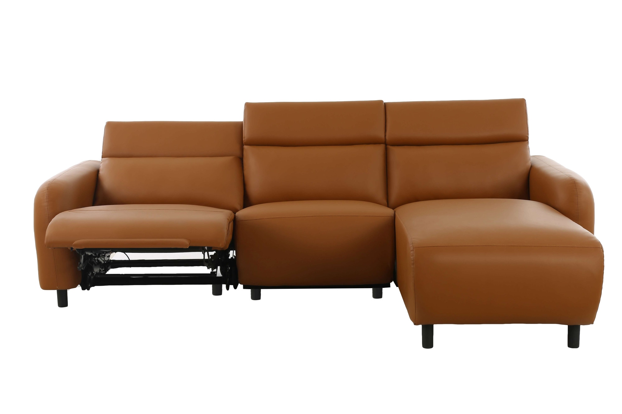 Home affaire Ecksofa »SKAANE Kunstleder, L-Form, 274 cm, manuelle u. elektrische Funktion,«, rundes Design, Kopfteilverstellung, Federkernpolsterung