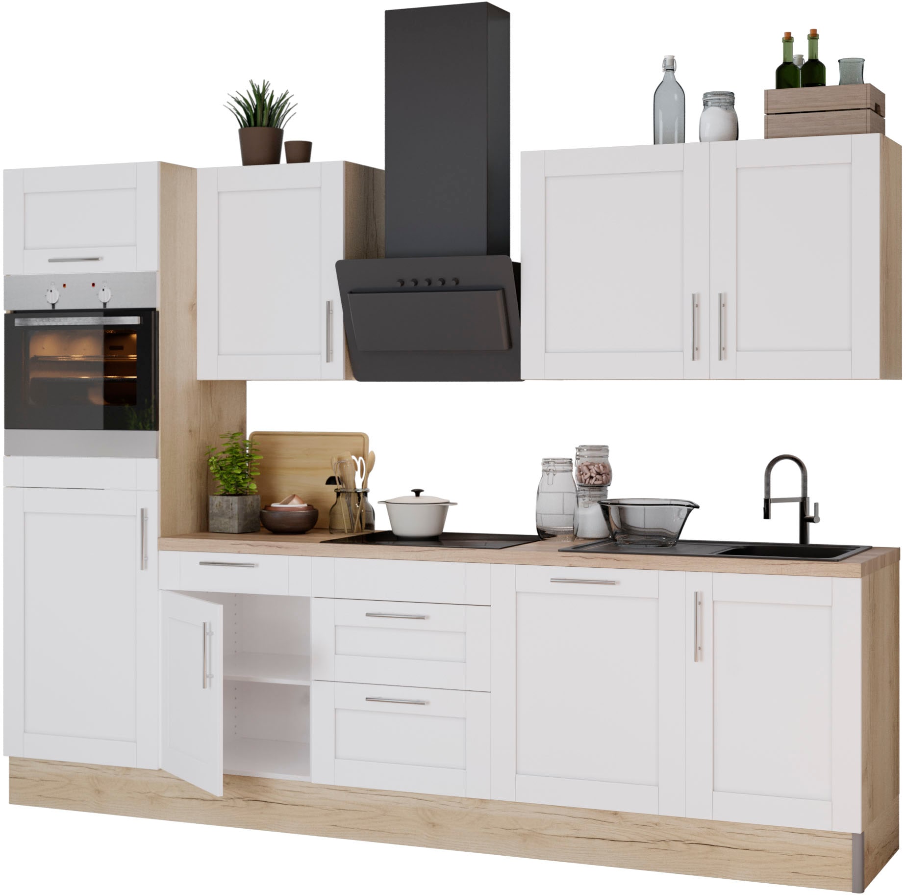 OPTIFIT Küche »Ahus«, 280 cm auf MDF Soft Fronten, ohne Funktion E-Geräte, Raten kaufen Close breit