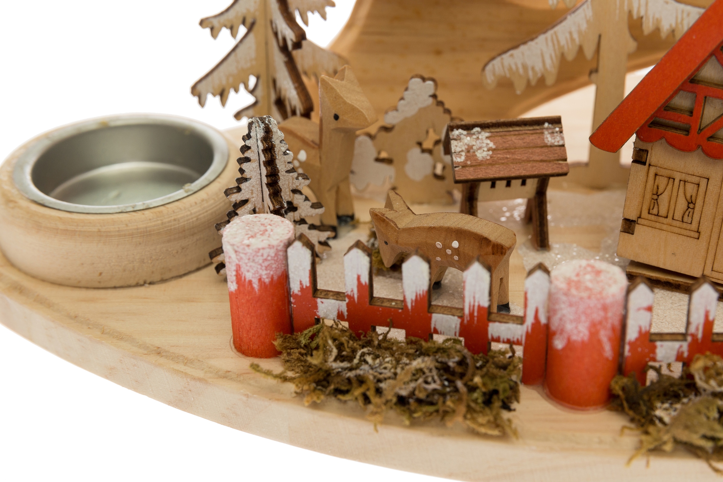 my home Teelichthalter »Weihnachtsdeko«, (1 St.), Winterlandschaft aus Holz
