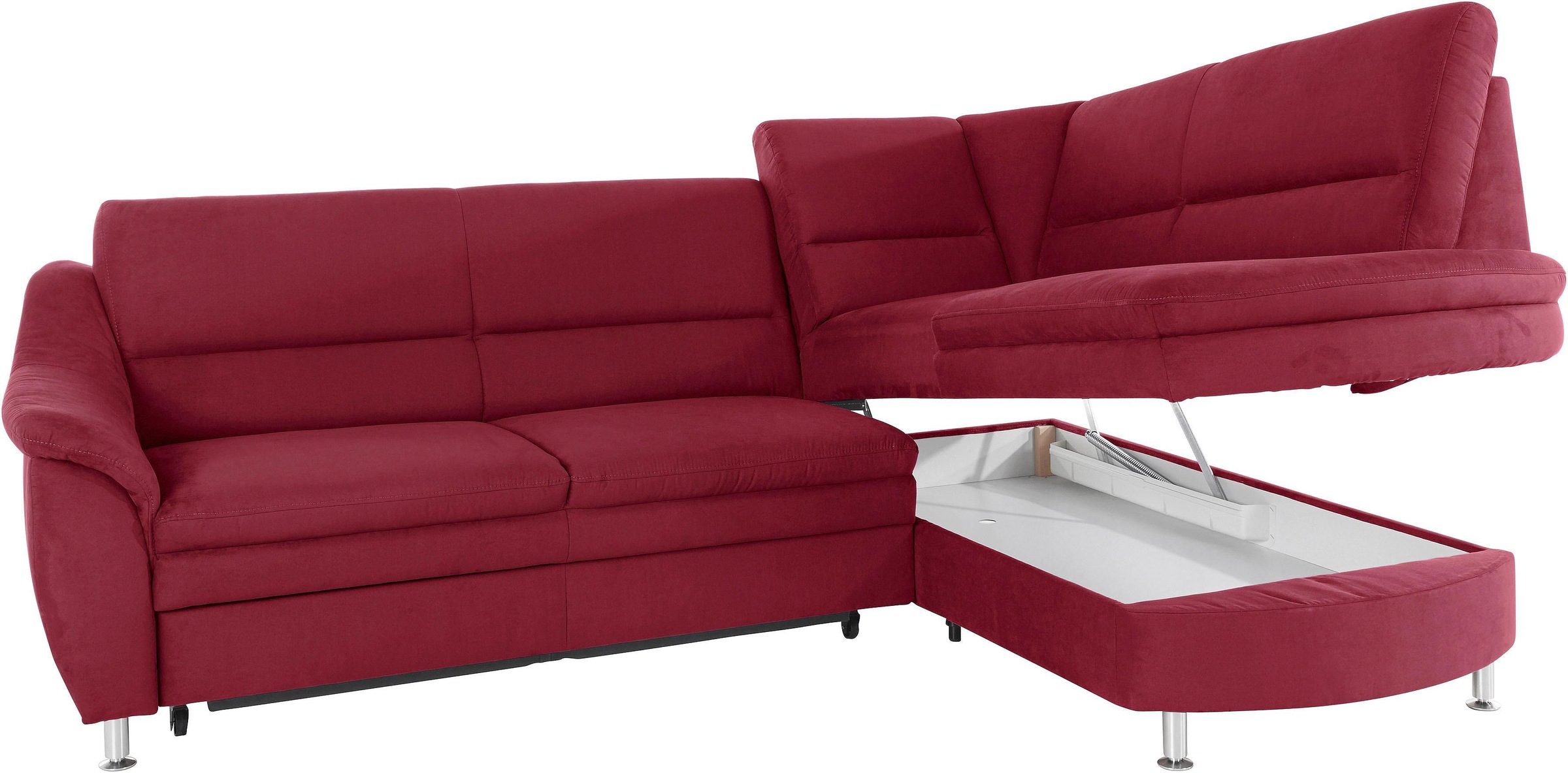Places of Style Ecksofa »Cardoso L-Form«, Federkern, wahlweise mit Bett, Schubkasten