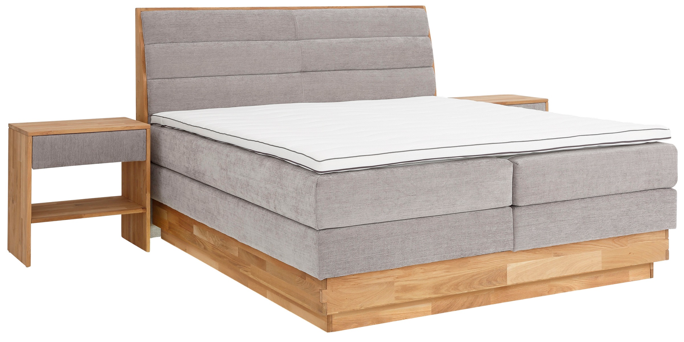 OTTO products Boxspringbett »Jenna«, ohne LED-Beleuchtung, mit zertifizierten, recycelten Bezugsstoffen