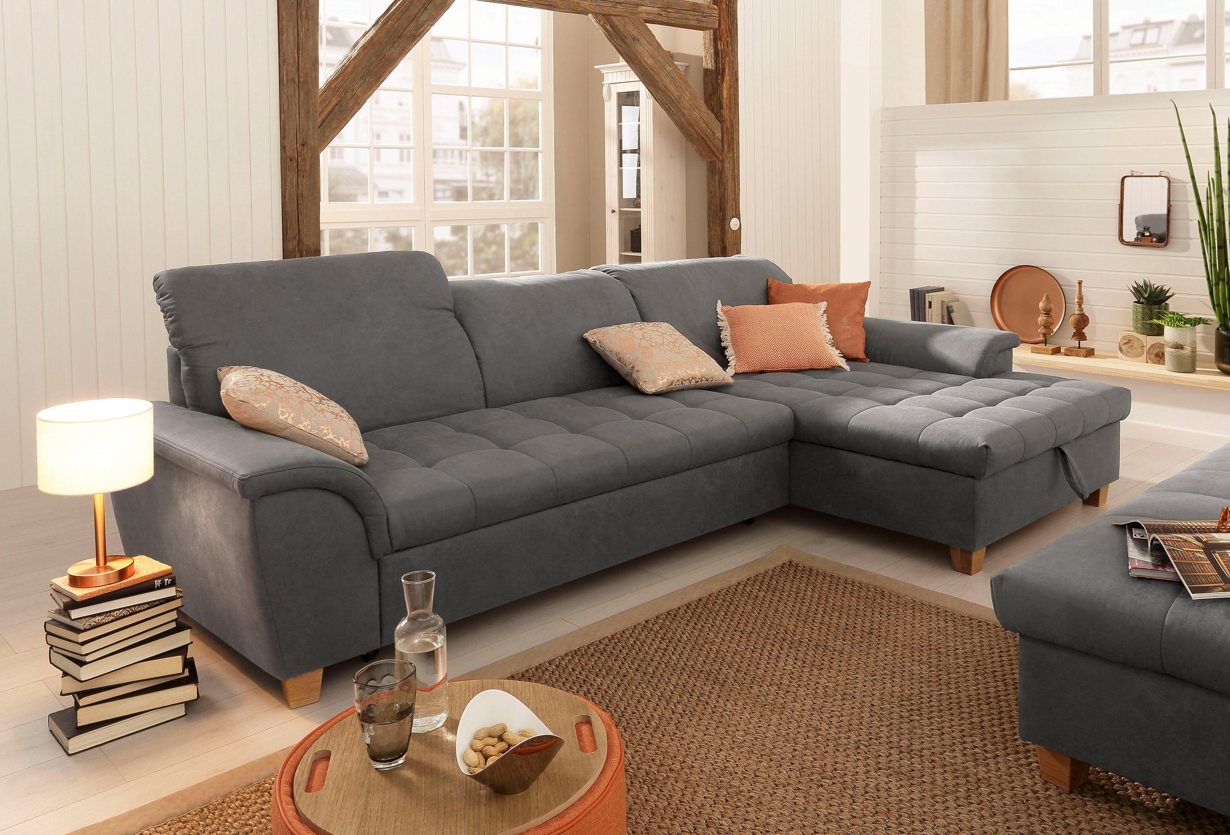 Home affaire Ecksofa »Lyla fester Sitzkomfort, bequeme Armlehnen, Breite 27 günstig online kaufen