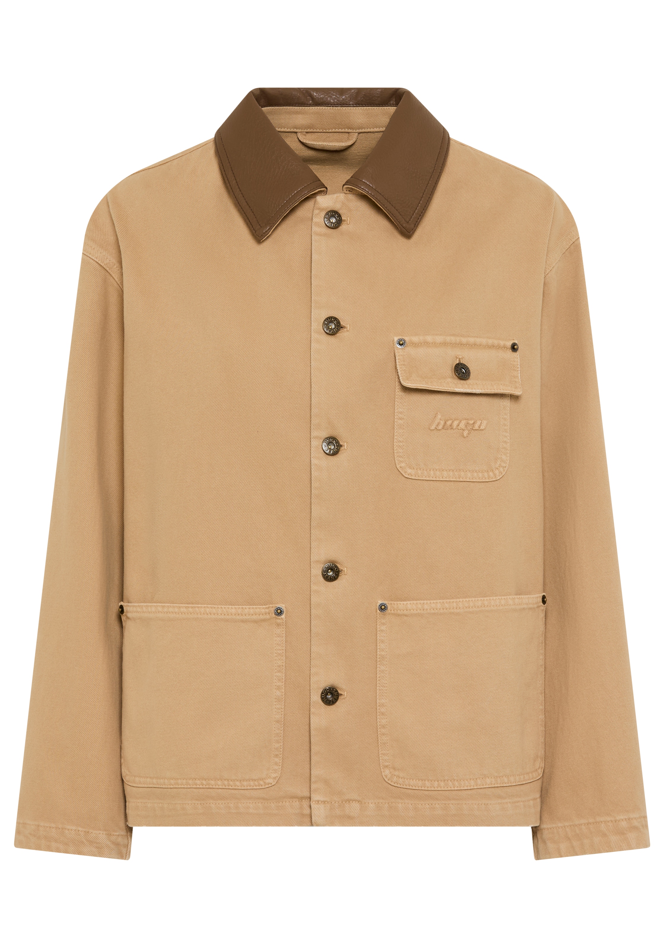 HUGO Hemdjacke »Flimane« mit Kontrastkragen, oversize