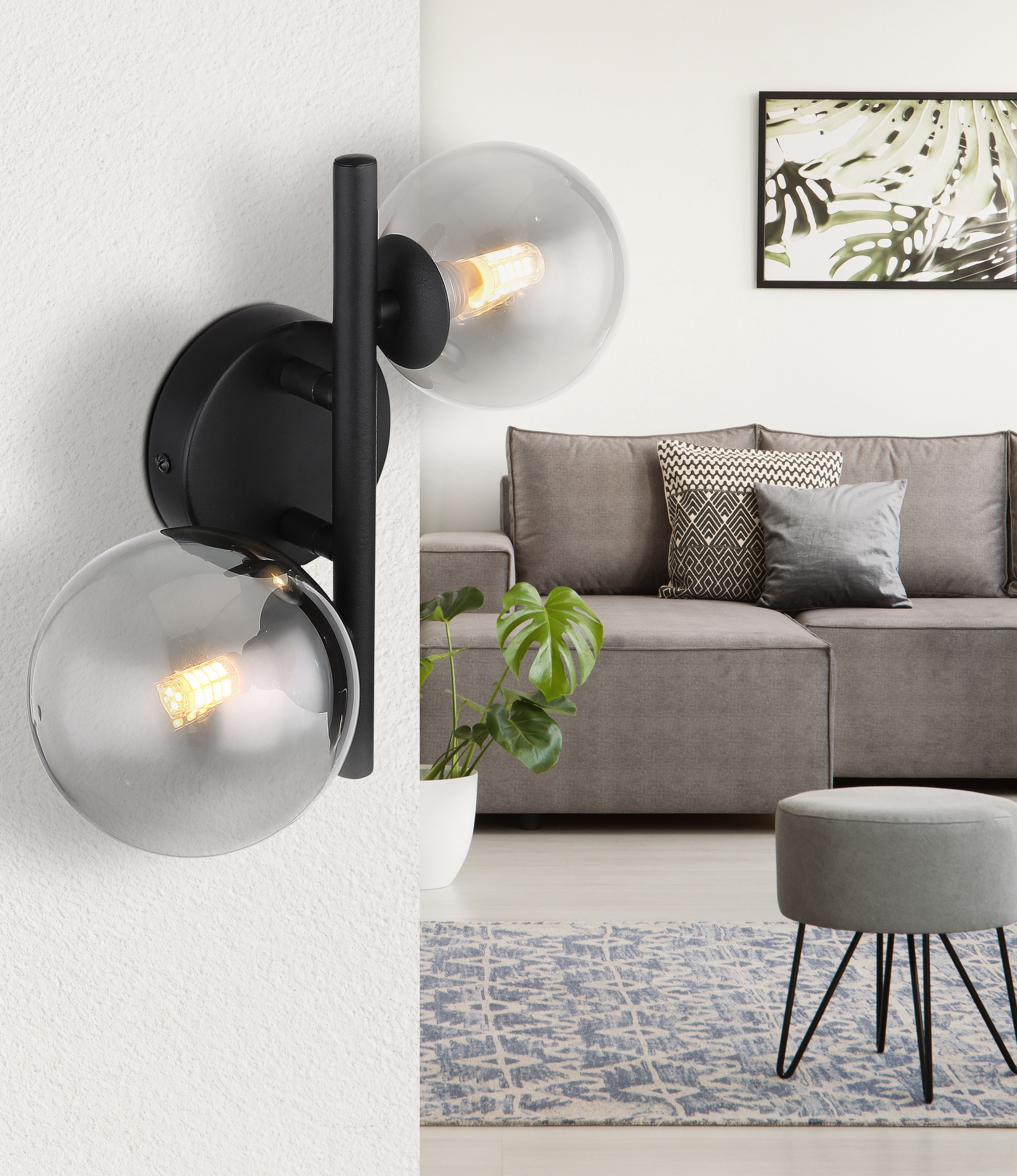 GLOBO LIGHTING Wandleuchte »RIHA« G9 1 Stk. Warmweiß Wandlampe Wand Wohnzimmer Flur Wandbeleuchtung