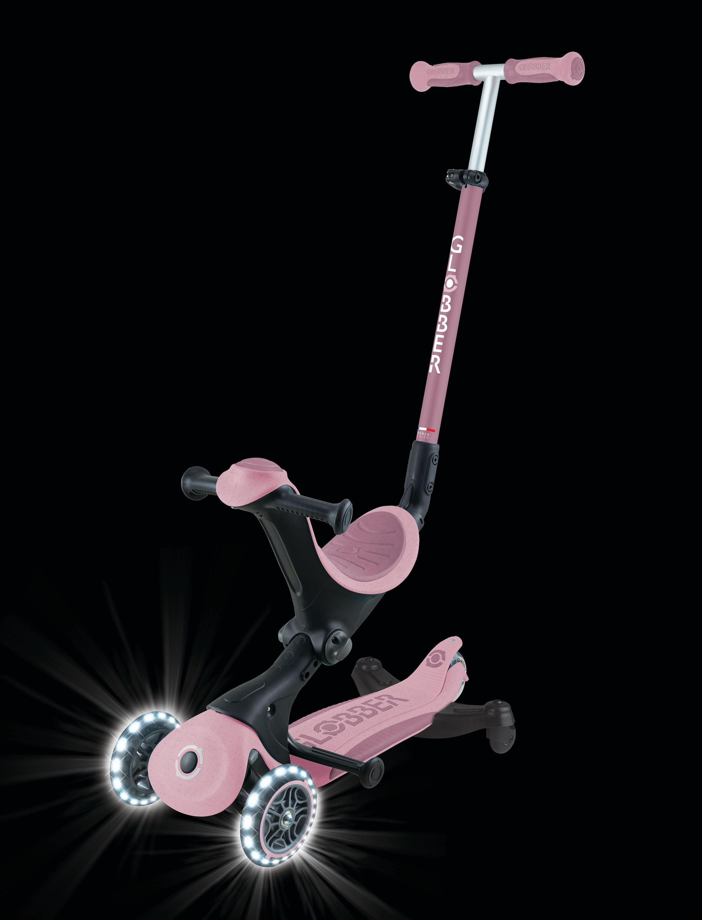 Globber Tretroller »GO-UP DELUXE LIGHTS ECO 360, mit Leuchtrollen«