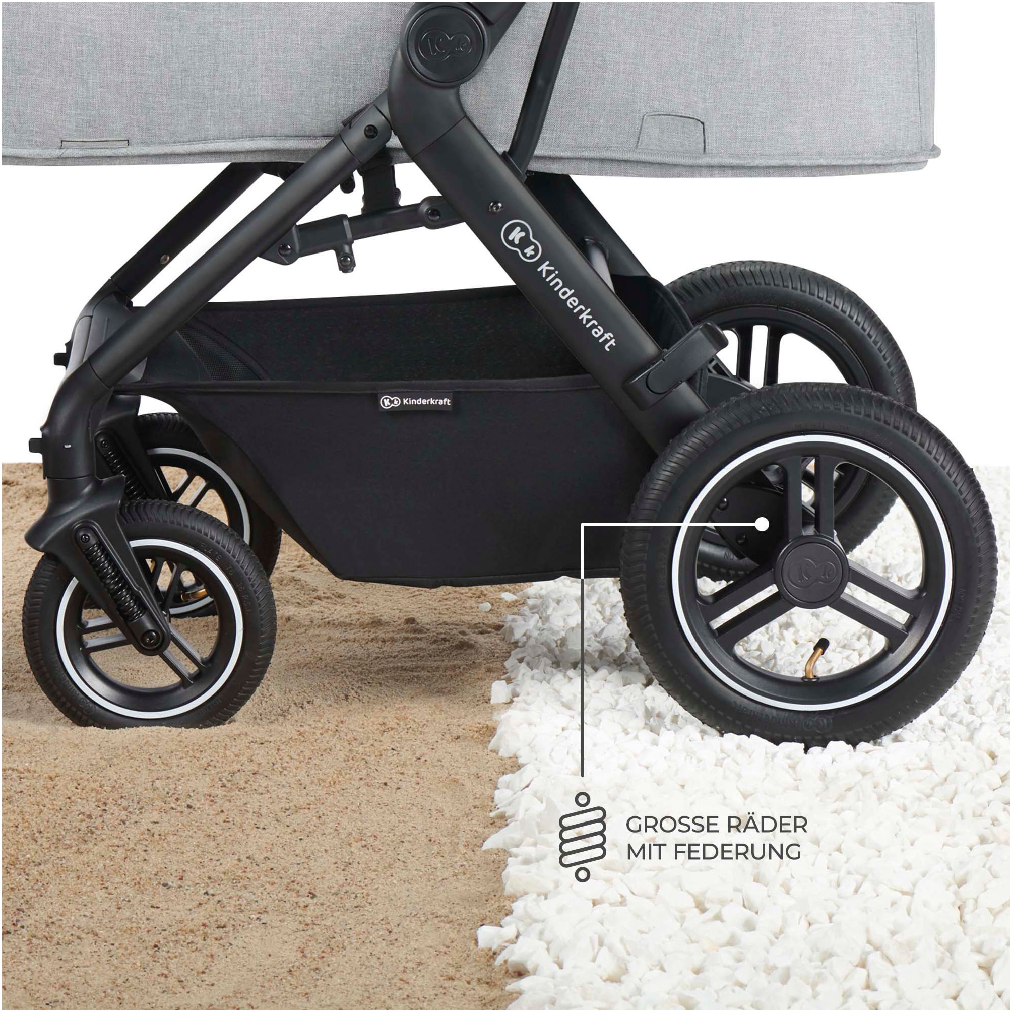 Kinderkraft Kombi-Kinderwagen »B-TOUR PRO 3in1« 22 kg inkl. Babyschale, Adaptern, Wickeltasche