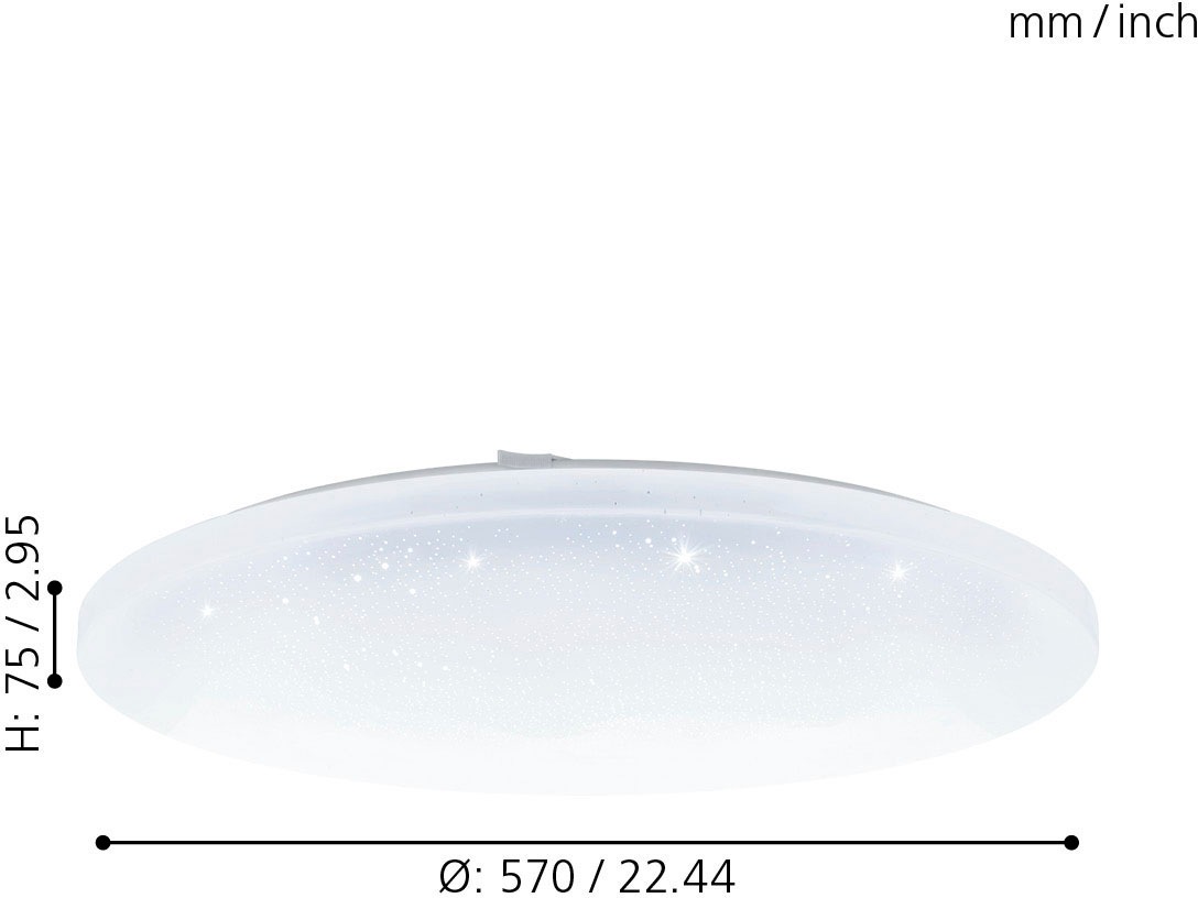 EGLO Deckenleuchte »FRANIA-A«, LED-Board, weiß / Ø57 x H7,5 cm / inkl. 1 x günstig online kaufen