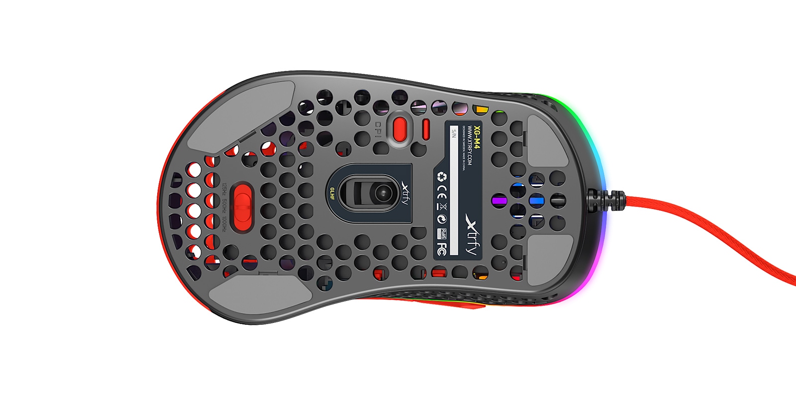 Cherry Xtrfy Gaming-Maus »M4 RGB«, kabelgebunden, ultraleichte Gaming-Maus