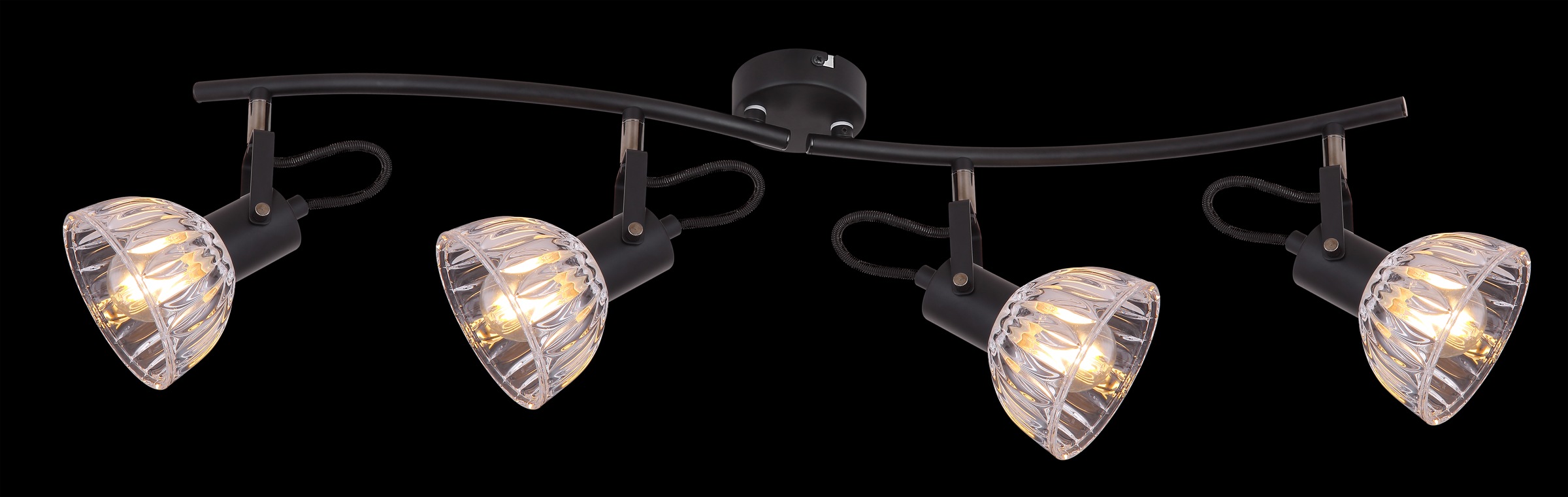 GLOBO LIGHTING Deckenspot »VERNOLE« E14 1 Stk. Schwarzer Strahler mit klarem Glas, beweglich, E14 4x40W