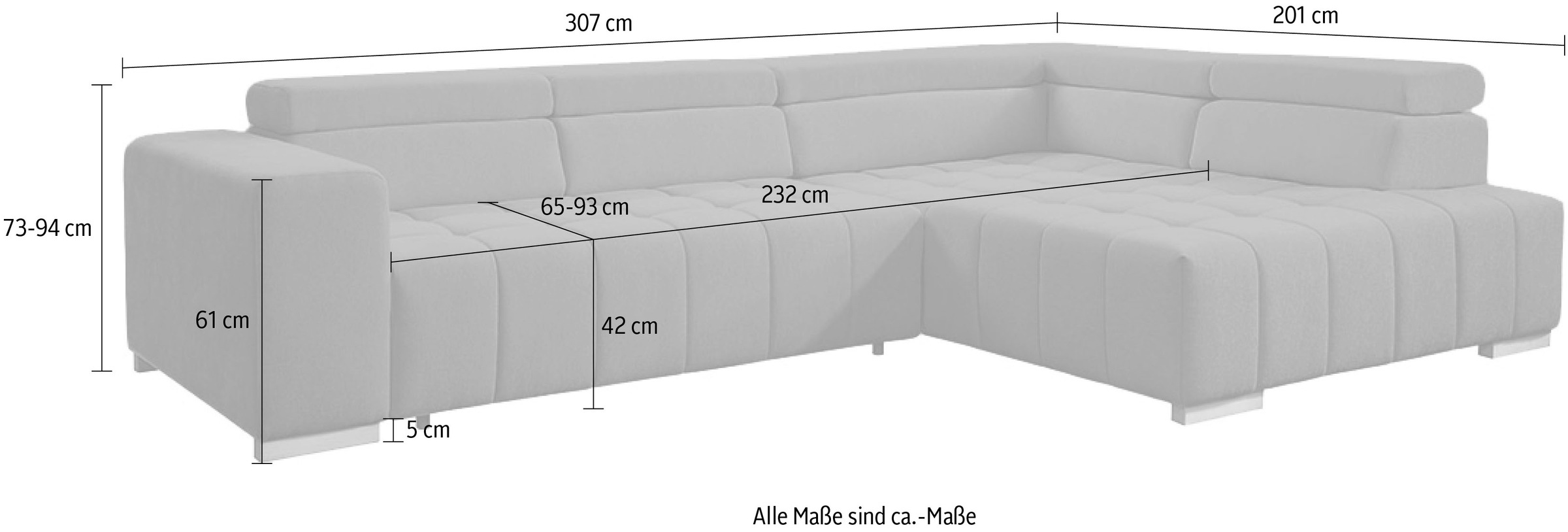 exxpo - sofa fashion Ecksofa »Elianos, hoher Sitzkomfort, aufwendige Kreuzsteppung im Sitz, L-Form«