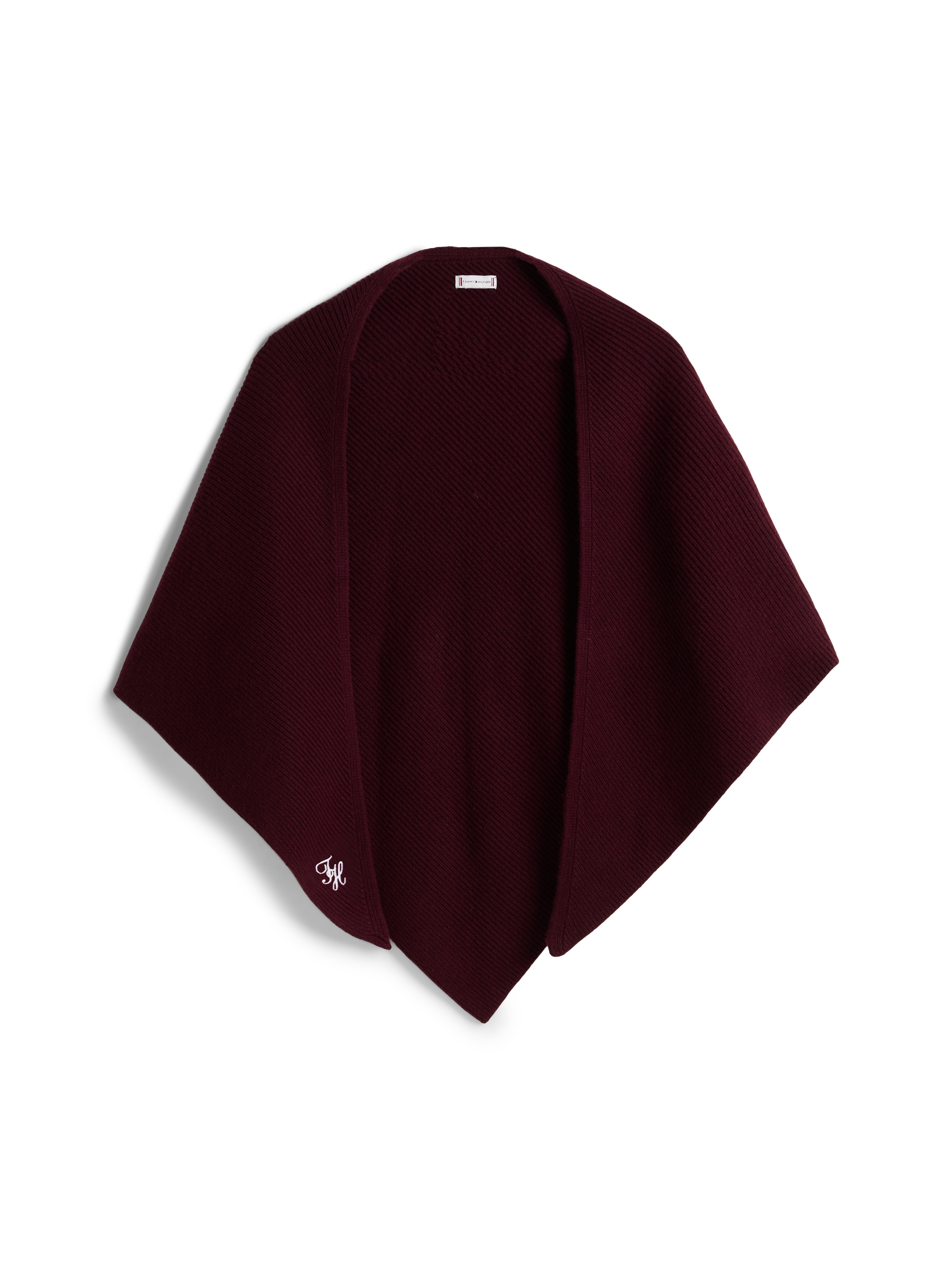 Tommy Hilfiger Dreieckstuch »TOMMY SCRIPT CASH« aus Kaschmirmix mit Logo-Stickerei, Maße 150 x 110 cm