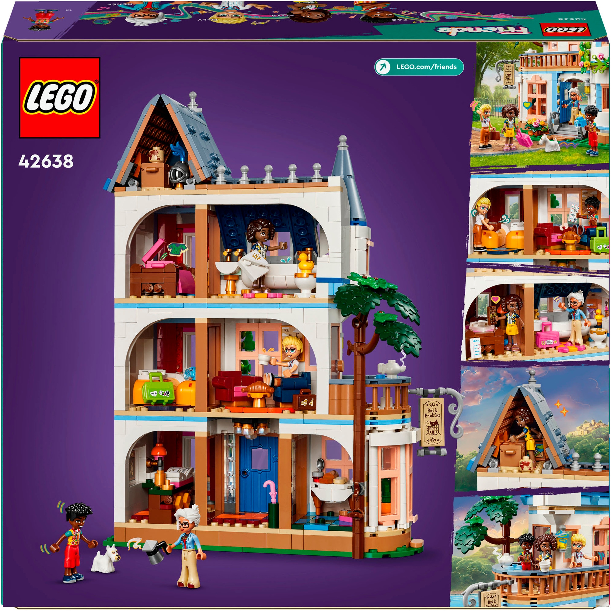 LEGO® Konstruktionsspielsteine »Burg mit Ferienunterkunft (42638), LEGO Friends«, (1311 St.), Made in Europe