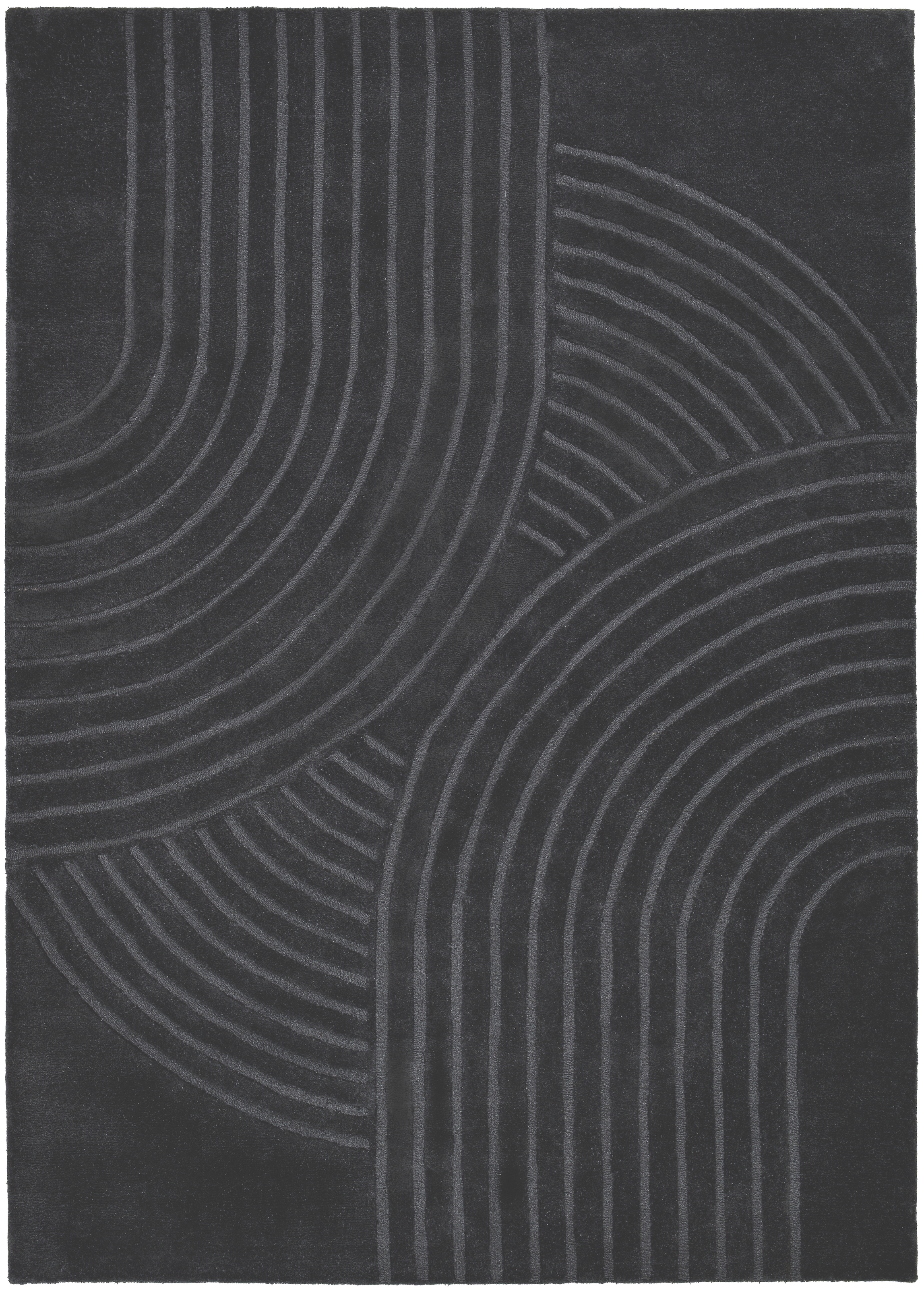 my home Wollteppich »Gabbo Design, Handgefertigt, Teppich,  reine Wolle,« rechteckig 14 mm Höhe Hoch-Tief-Effekt, reine Wolle, Scandi-Look, Naturfaser