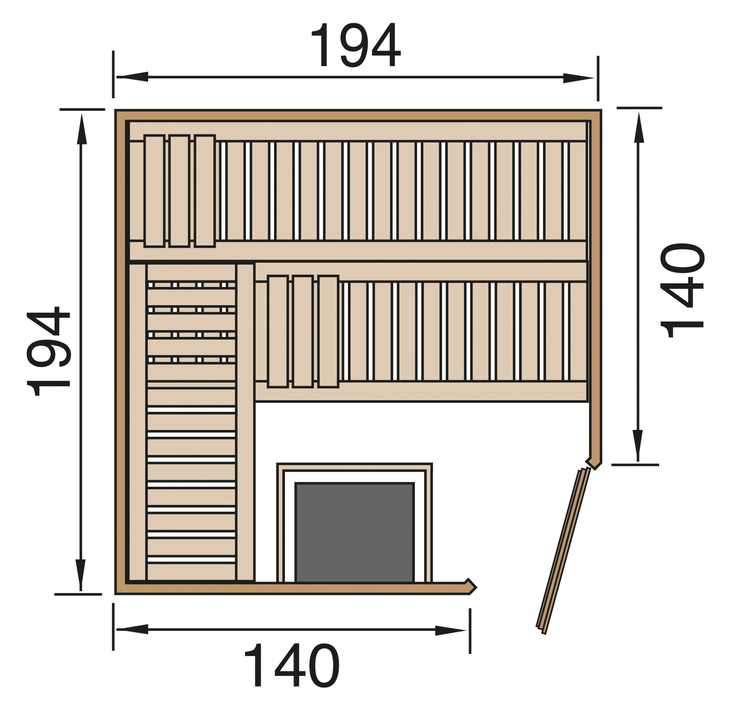 weka Sauna »Varberg 3« 7,5 kW Ofen mit ext. Steuerung