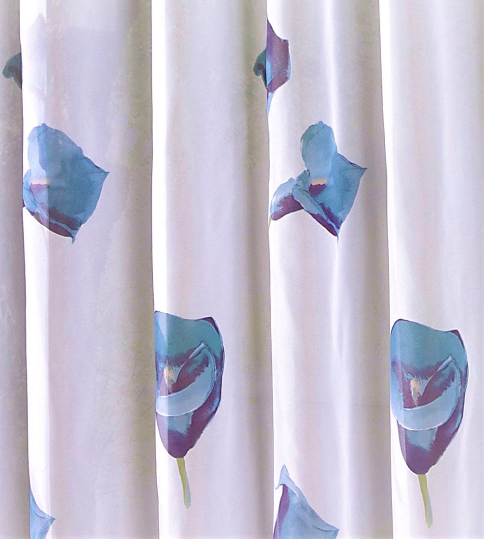 Weckbrodt Gardine »Calla«, (1 St.), Voile, bedruckt, floral, geblümt, halbtransparent, Bleiband, Store
