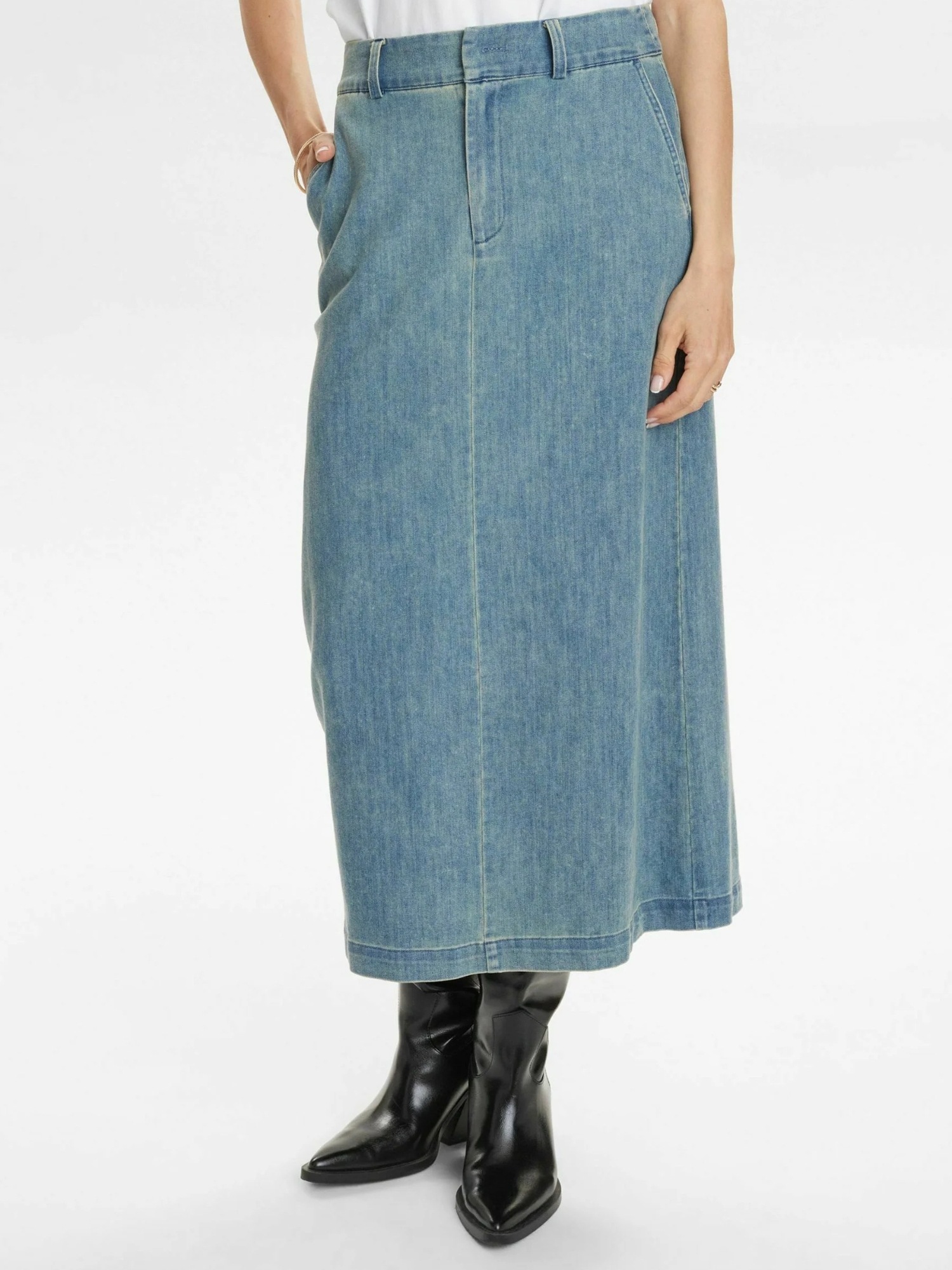 NÜMPH Midirock »Skirt NUALETTA« Med. Blue Washed Denim 38 38 Feminine Röcke in verschiedenen Längen und Passformen