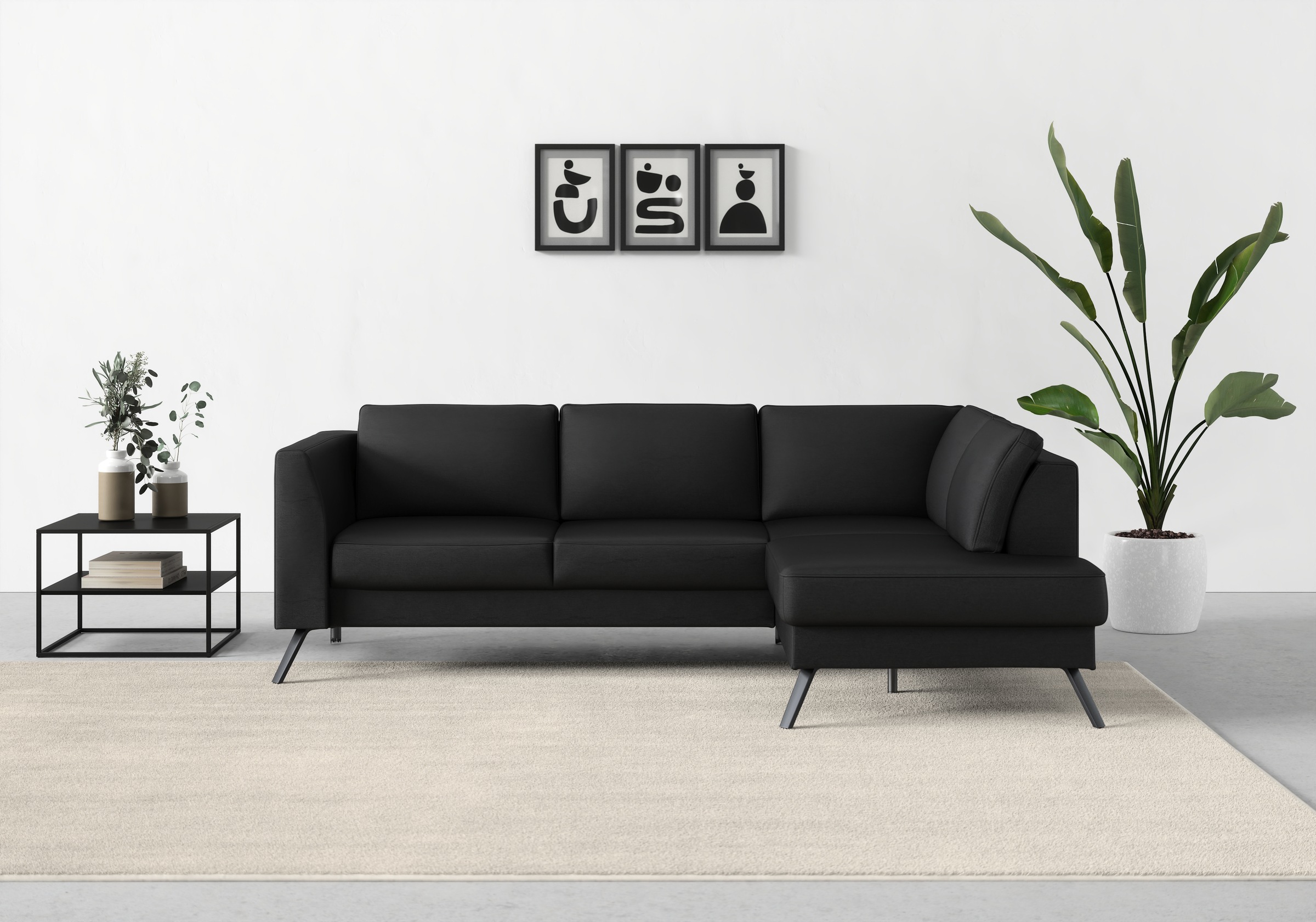 sit&more Ecksofa »Lindholm L-Form«, mit Sitztiefenverstellung und Federkern