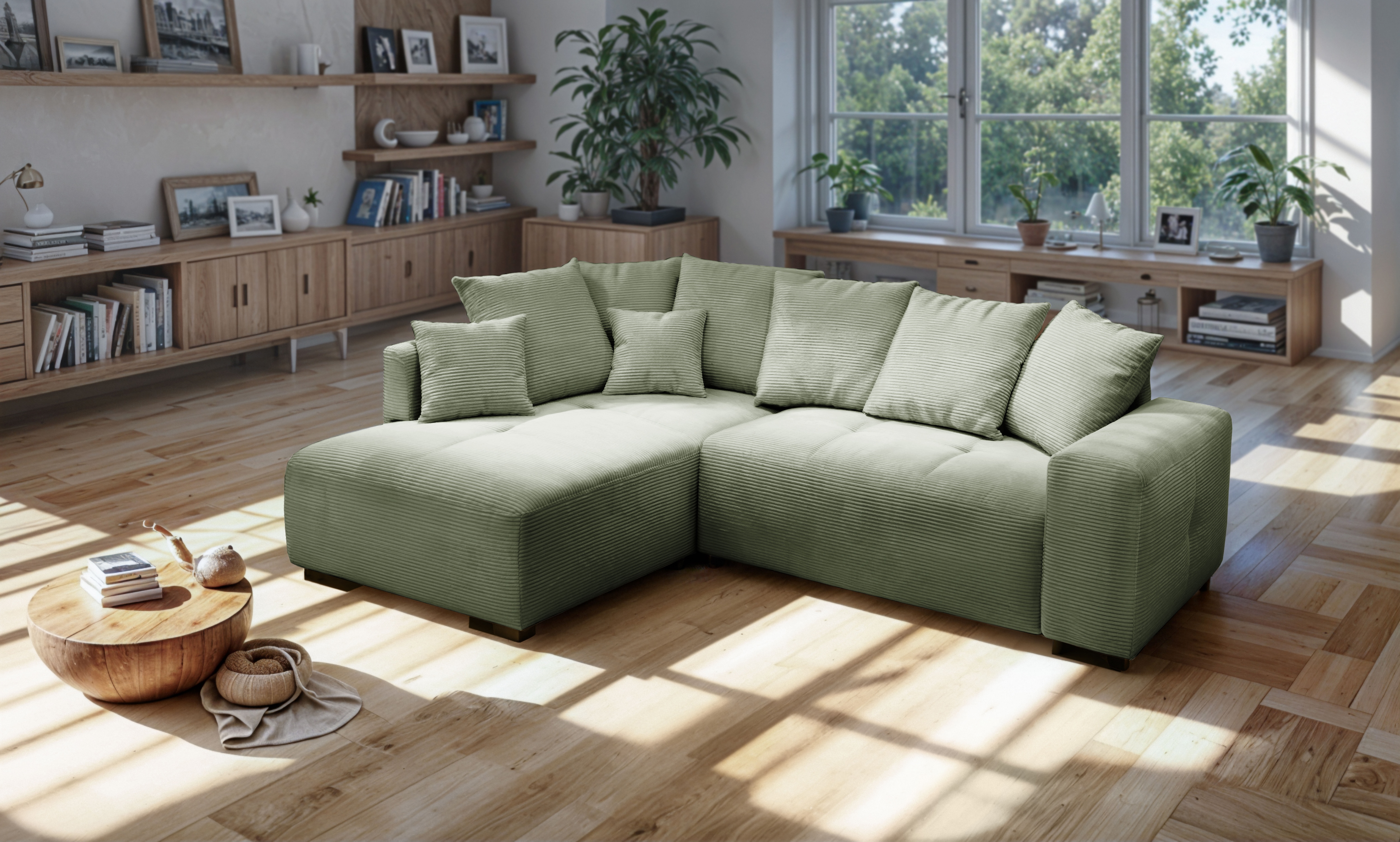 exxpo - sofa fashion Ecksofa Ottomane beidseitig montierbar,inkl. 6x Rücken günstig online kaufen