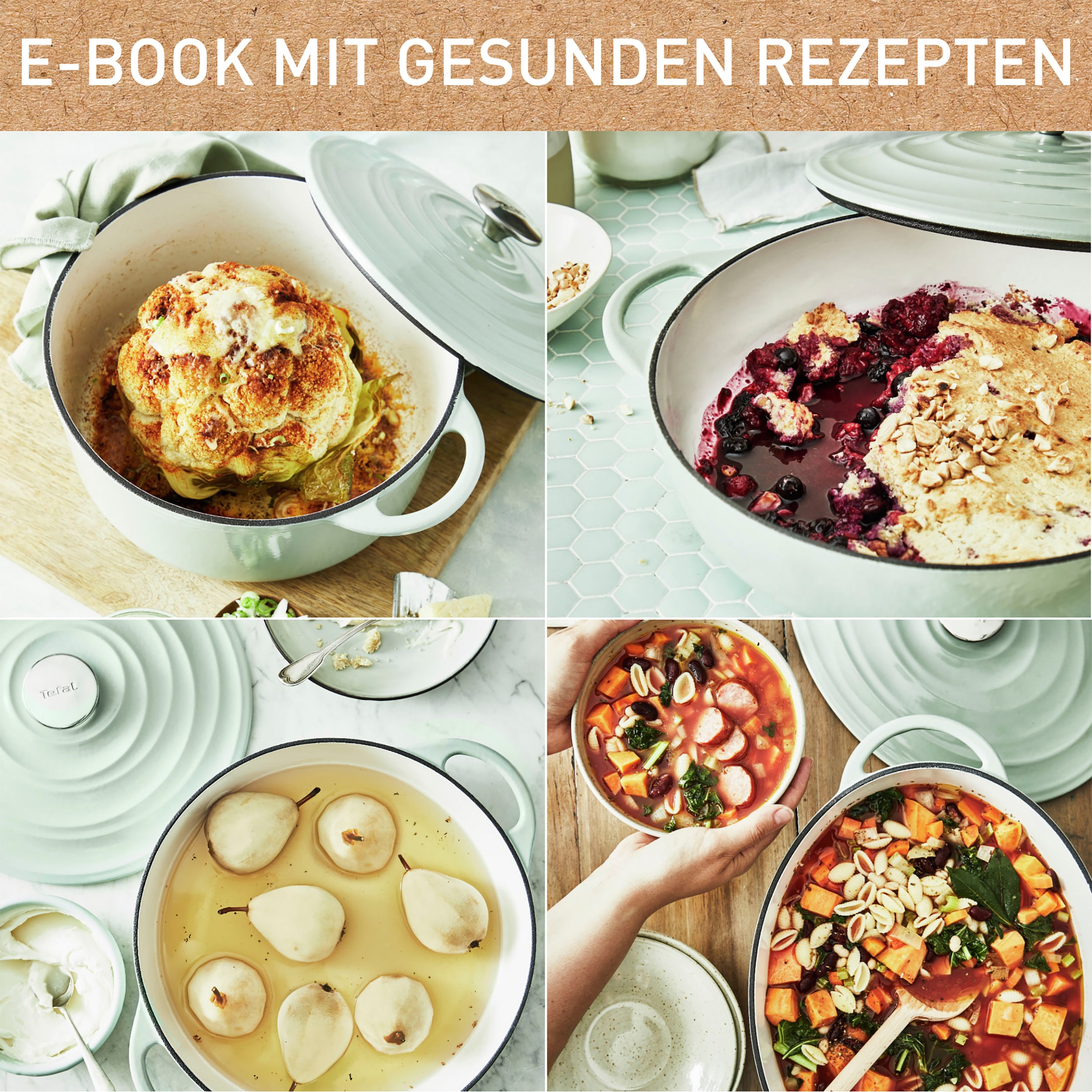 Tefal Bräter »LOV Schmortopf mit Deckel, Ø 34 cm, oval«, Gusseisen, Induktion, für alle Herdarten geeignet, inkl. E-Book