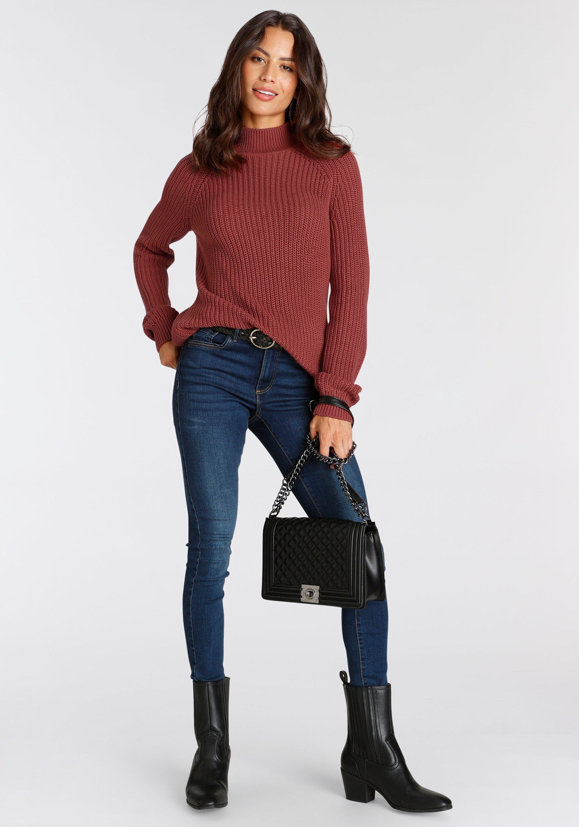 Laura Scott Strickpullover, mit Stehkragen