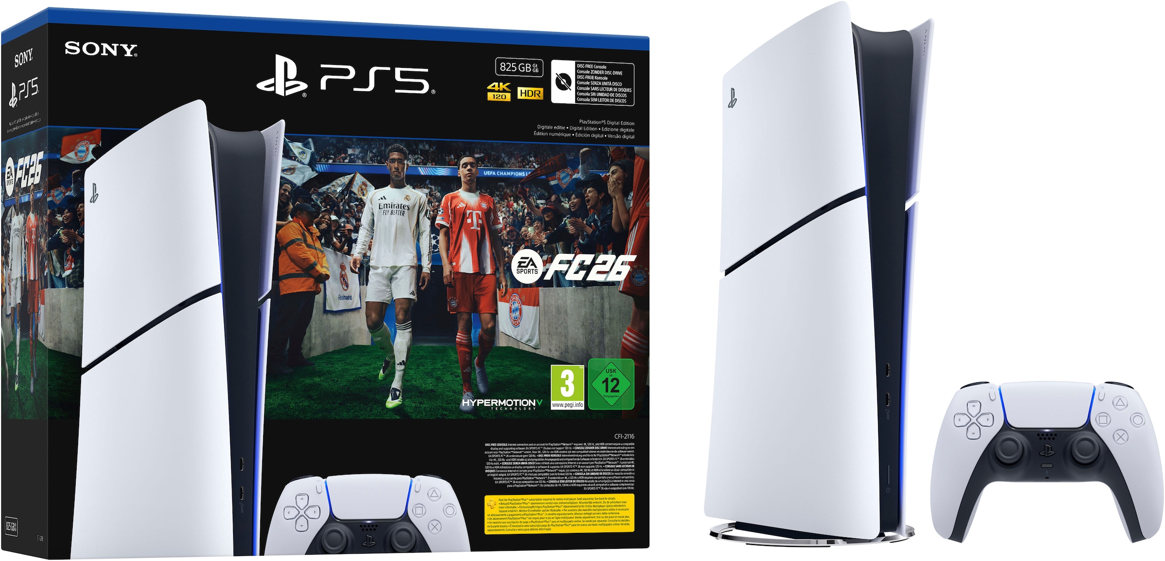 PLAYSTATION 5 Konsolen-Set »PS5 Digital Edition (Slim) - EA Sports FC 26« 825 GB Digital Edition (Slim) - EA Sports FC 26 Bundle weiss/schwarz Mit...