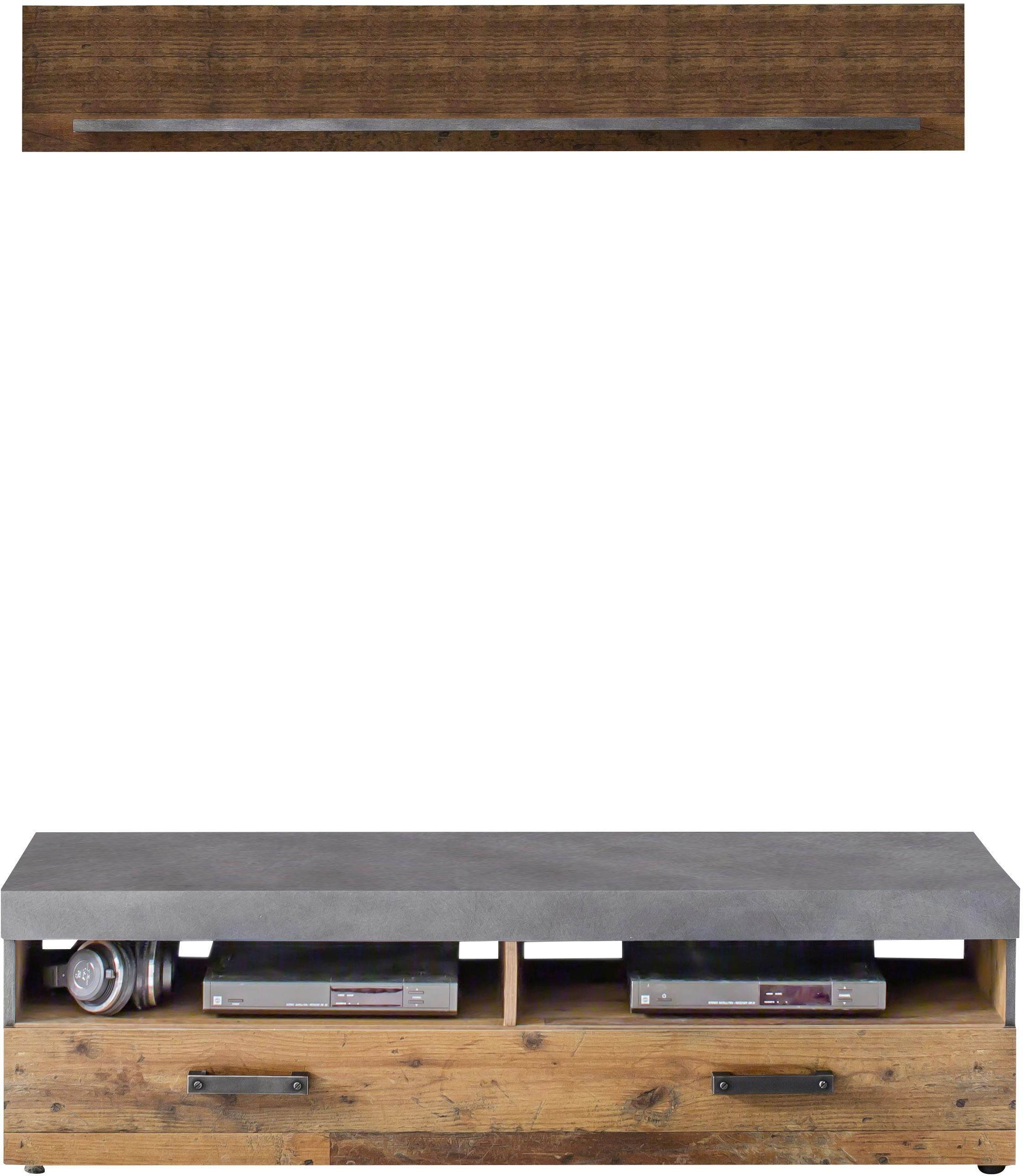 INOSIGN Wohnwand »Ilana«, TV-Unterteil mit Wandboard im modernen Industrial Style