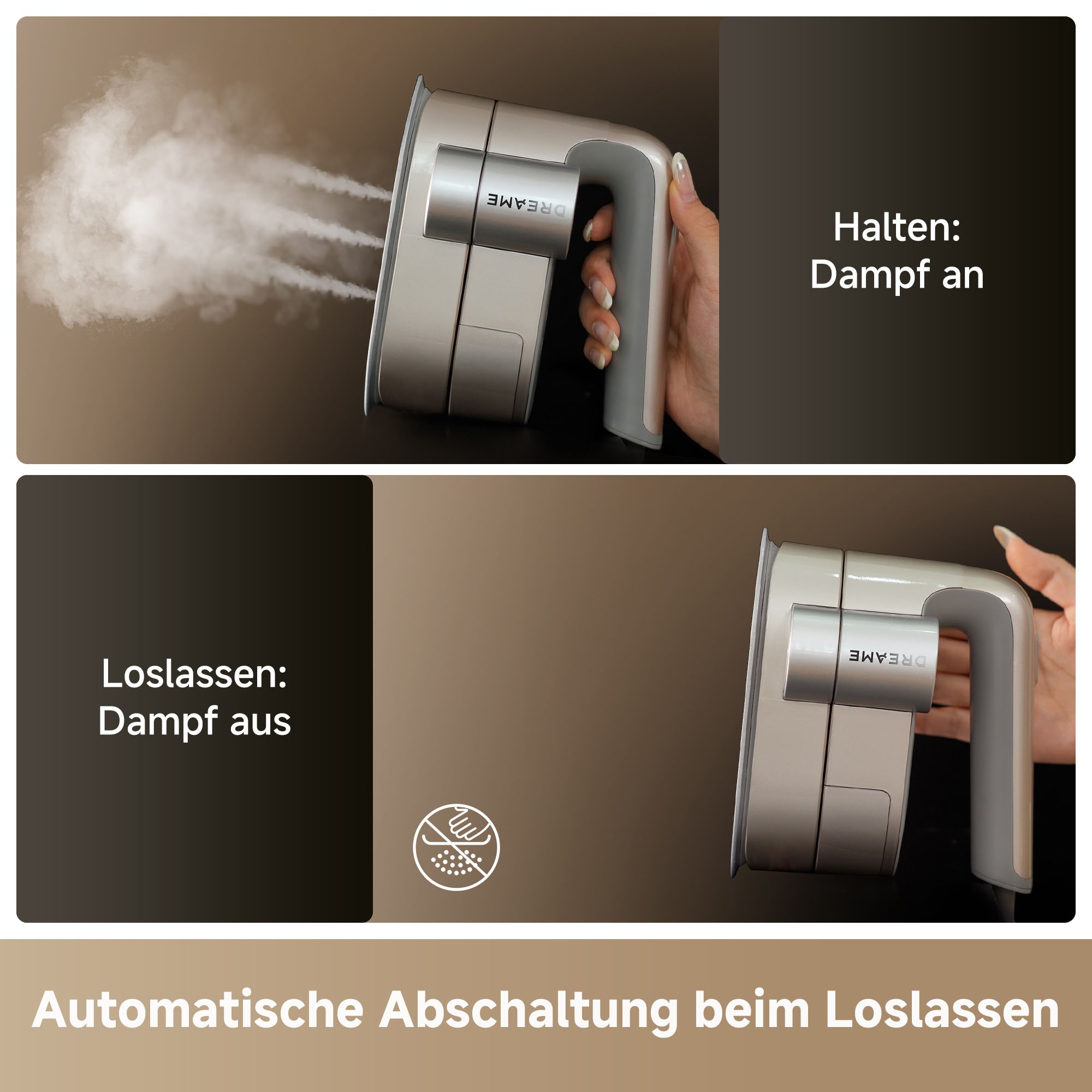 Dreame Dampfbügeleisen »Rotafly P7« 1200 W drehbare Bügelsohle, 5 Modi