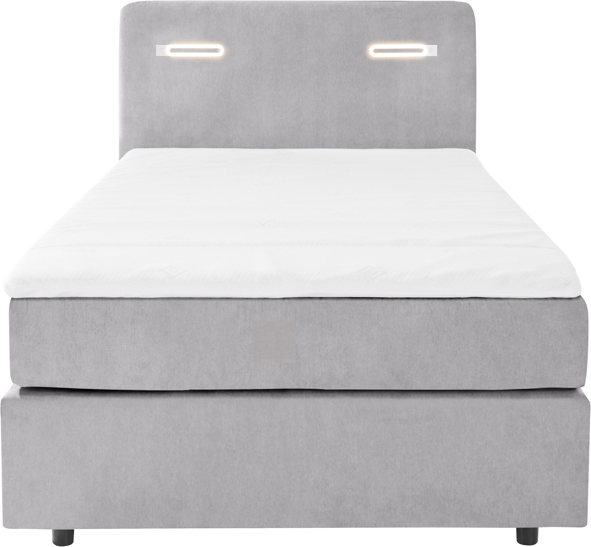 INOSIGN Boxbett »Luan«, Schubkästen, LED-Beleuchtung und Topper, in Breite 120 cm und 180 cm