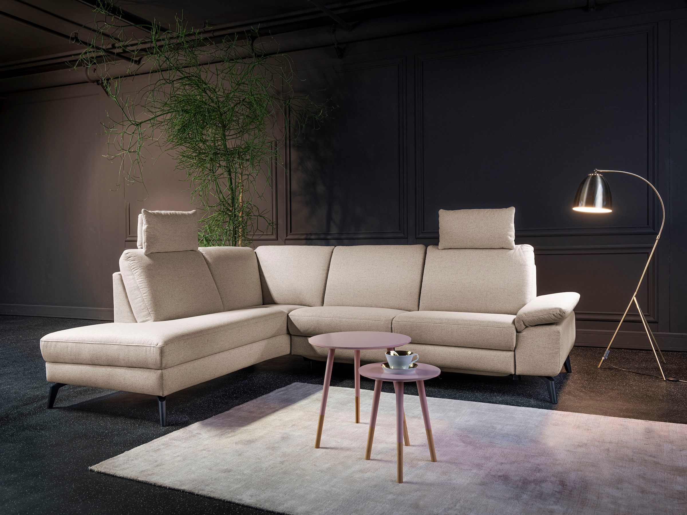 alina Ecksofa, inkl. Kopfstützen, wahlweise mit Relaxfunktion, Breite: 267 cm
