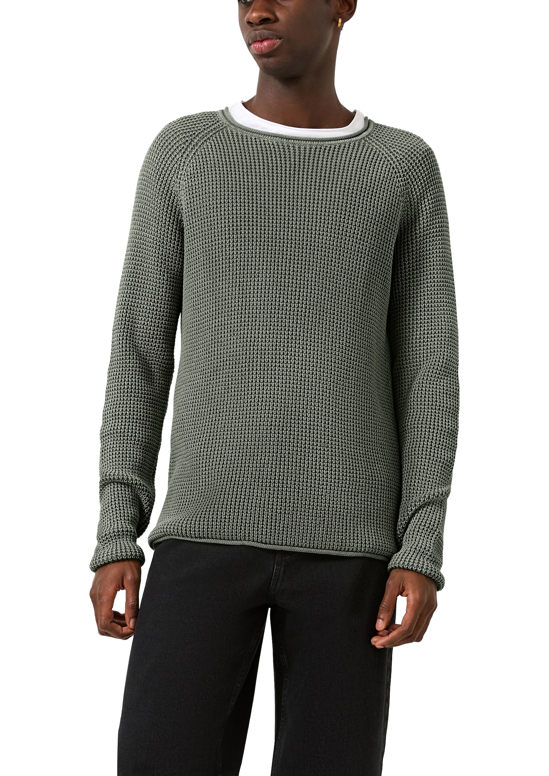 QS Strickpullover Winterpullover in Strick-Optik und Rundhals