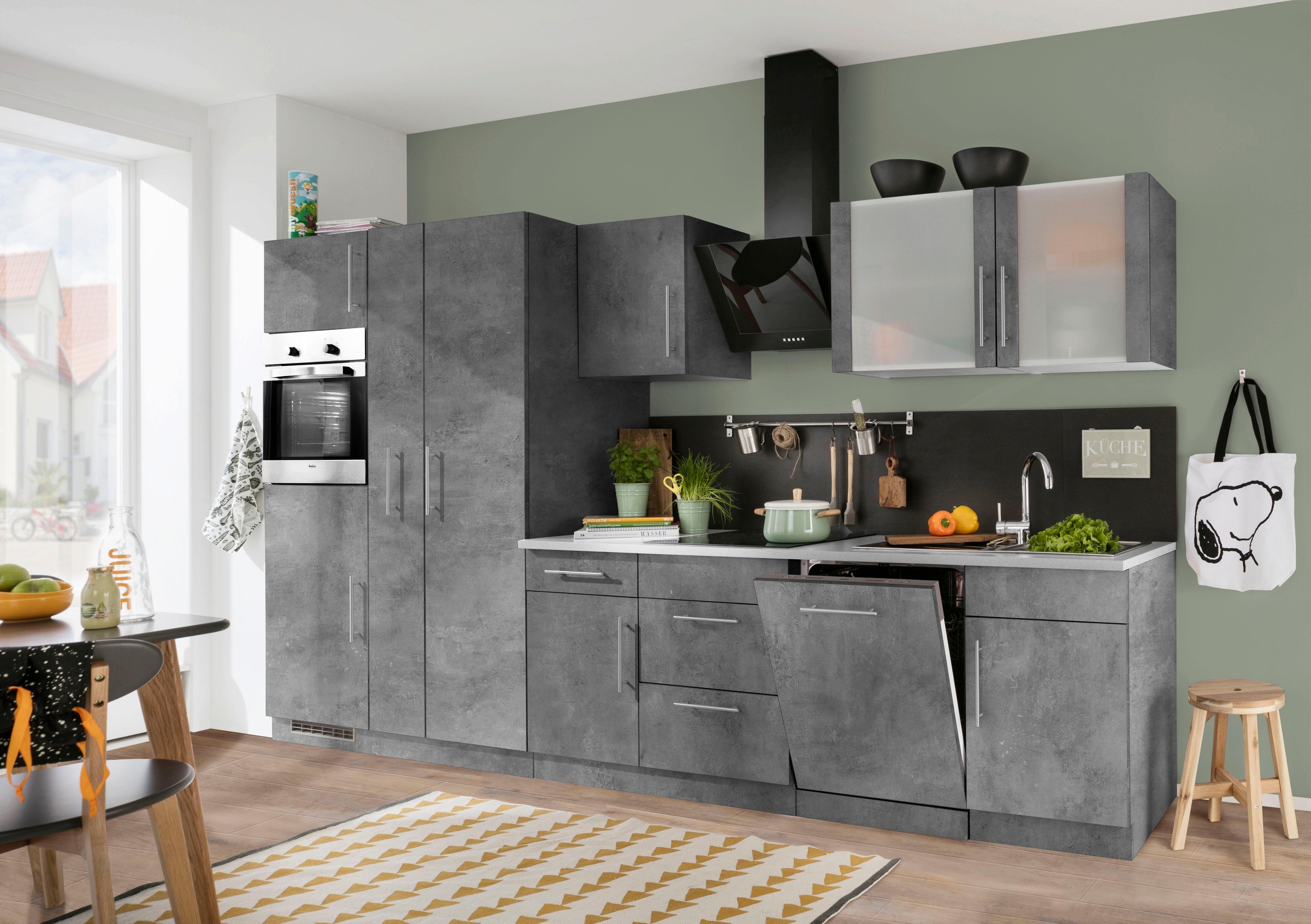 wiho Küchen Küchenzeile »Cali«, mit E-Geräten, Breite 360 cm günstig online kaufen