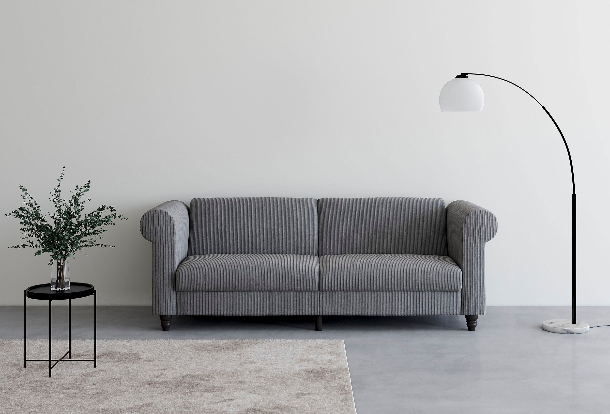 Dorel Home 3-Sitzer »Felix Ii, Schlafsofa 236cm, (Liegefläche 108x190cm), Rückenlehne« 3-fach Verstellbar, Sitzhöhe 46 Cm, Cord