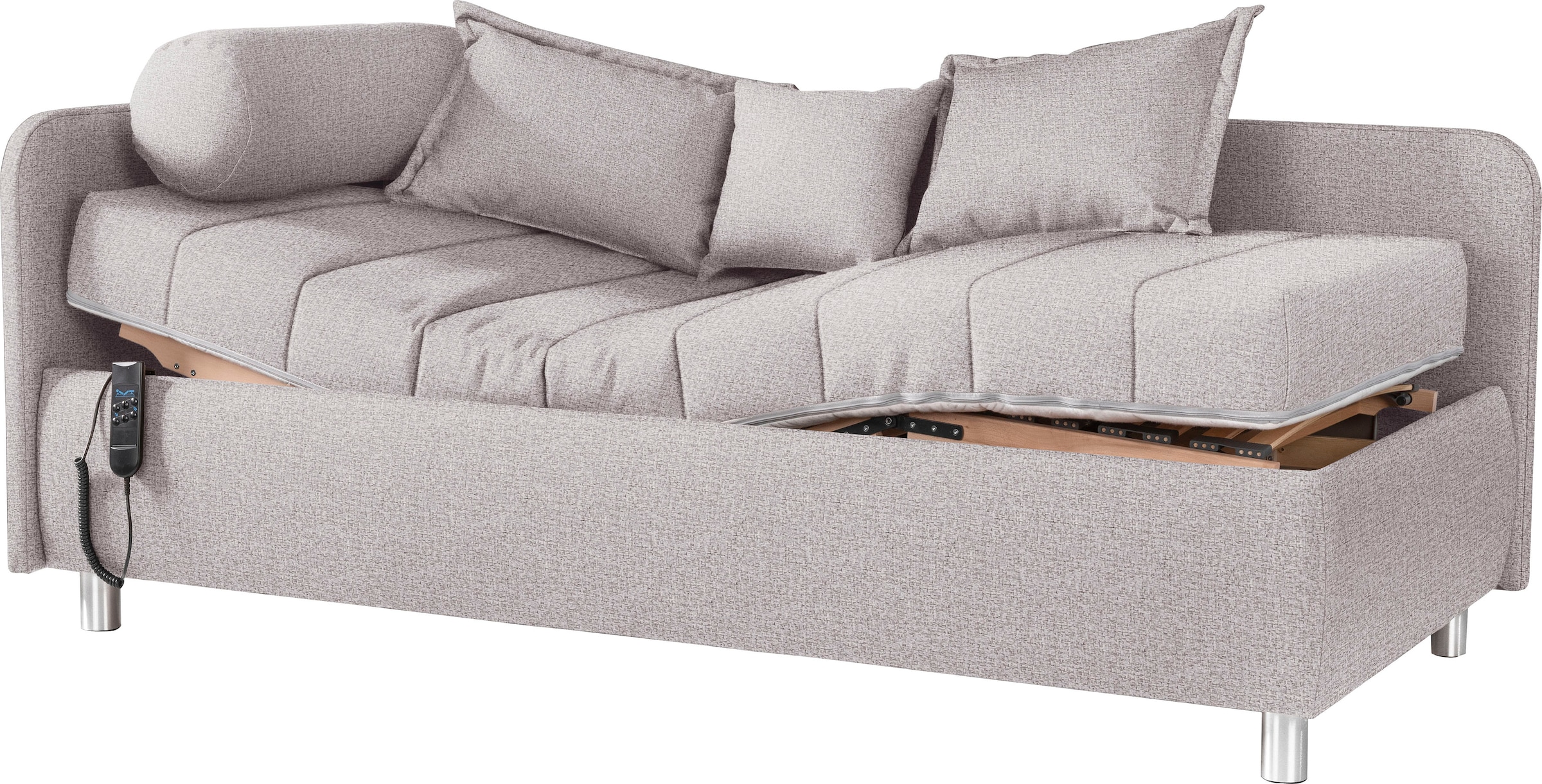 alina Schlafsofa »Kiana«, Liegefläche 90/200 cm oder 100/200 cm, Bettkasten, Zierkissen-Set