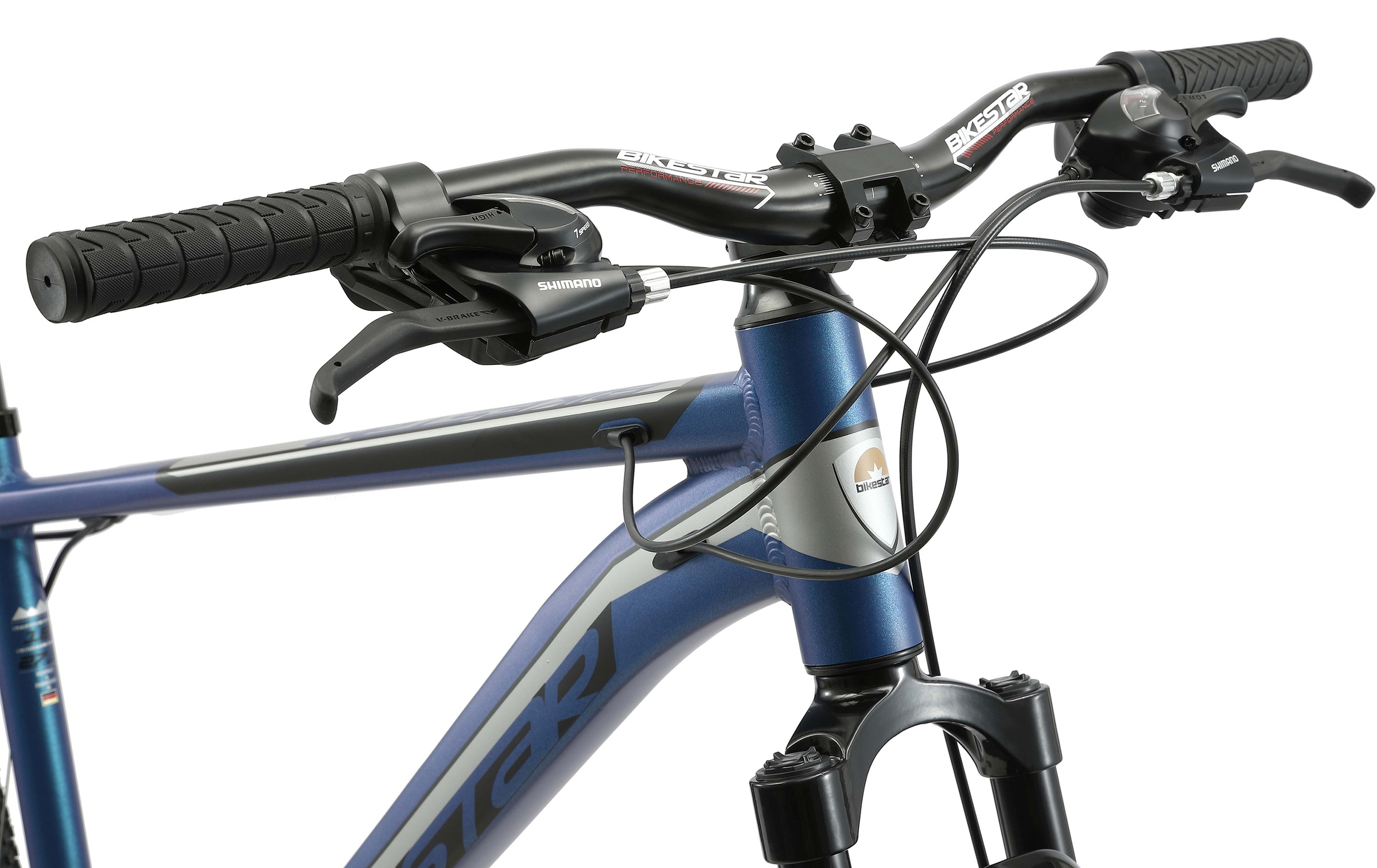 Bikestar Mountainbike, 21 Gang, Shimano, RD-TY300 Schaltwerk, Kettenschaltung, für Damen und Herren, Kettenschaltung