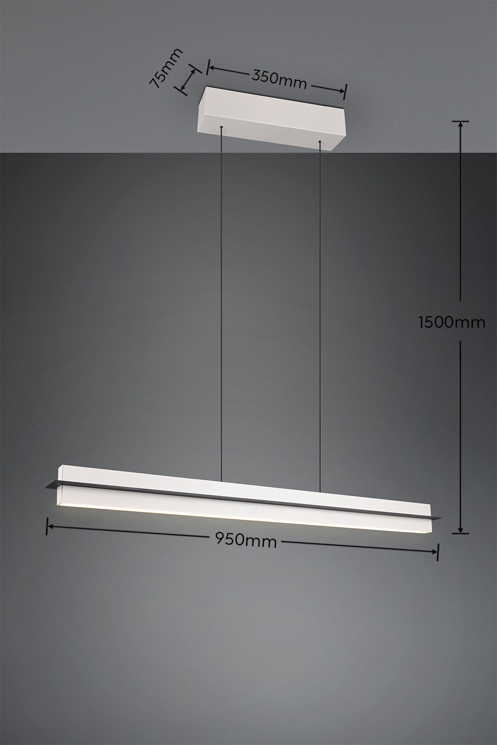 TRIO Leuchten LED Pendelleuchte »EMERSON, LED Hängeleuchte höhenverstellbar, 4-Stufen Touch Dimmer«, 1 flammig, Leuchtmittel LED-Board | LED fest integriert, Lichtfarbe einstellbar 2700-5000K warm- bis kaltweiß, Höhe max 150 cm