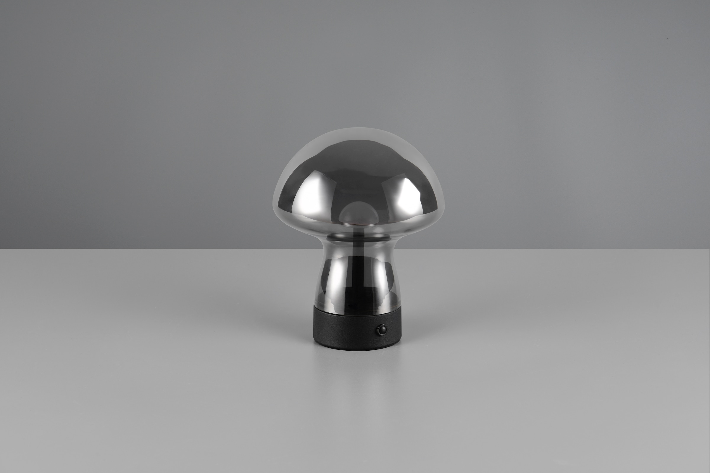REALITY Leuchten LED Tischleuchte »DOOLEY, Akku LED Tischlampe aus Glas, Höhe 18 cm Ø 14cm, IP20 1,5W LED«, 1 flammig, Leuchtmittel LED-Board | LED fest integriert, 140 Lumen 3000K warmweiß, Touchdimmer, USB-Ladeanschluss